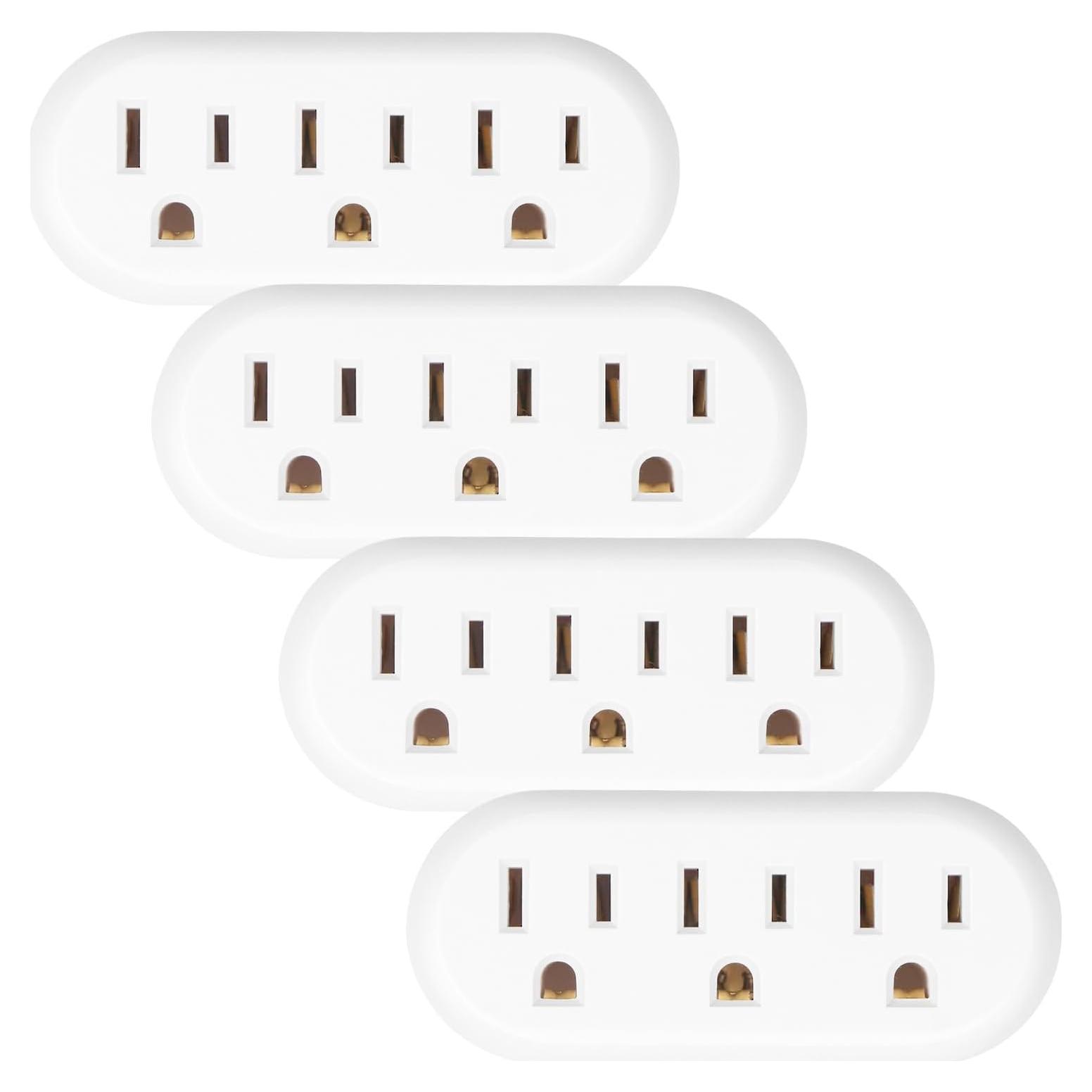 Adaptador de Enchufe EXTRASTAR 3 Salidas - Paquete de 4