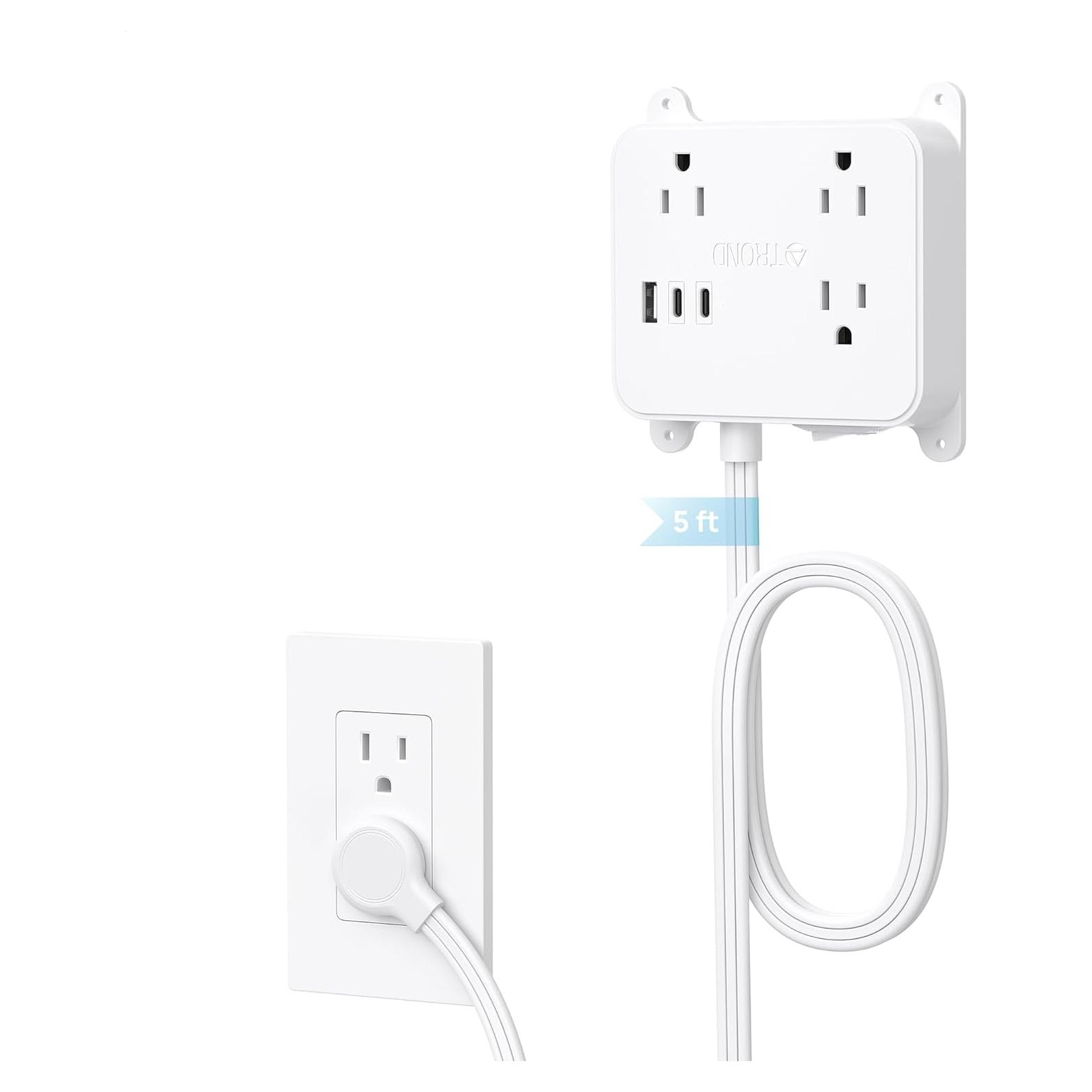 Regleta de Enchufes TROND Prime Mini II 5FT con USB y Montaje
