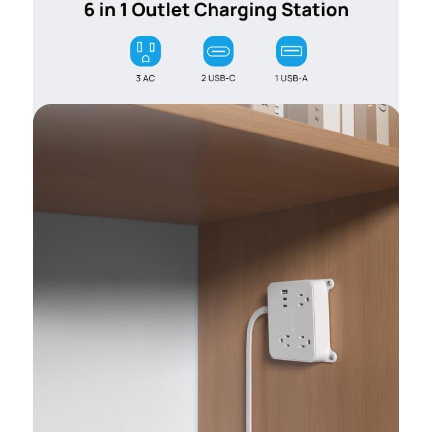 Regleta de Enchufes TROND Prime Mini II 5FT con USB y Montaje