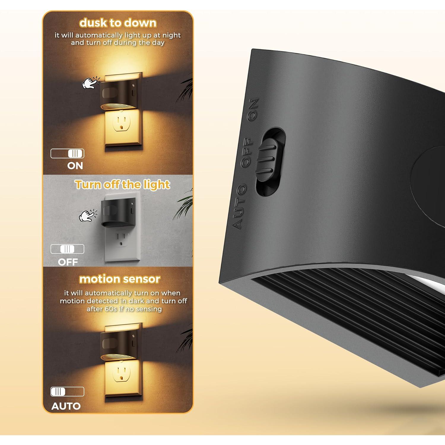 Luz Nocturna LED L LOHAS con Sensor de Movimiento 3000K - Paquete de 2