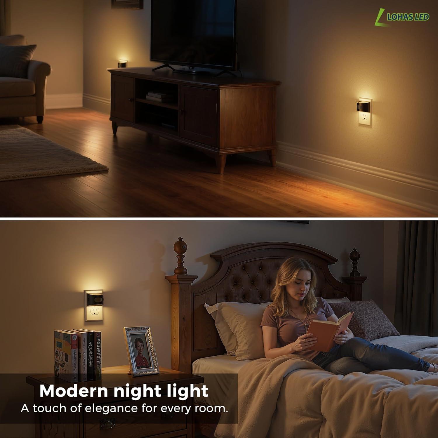 Luz Nocturna LED L LOHAS con Sensor de Movimiento 3000K - Paquete de 2