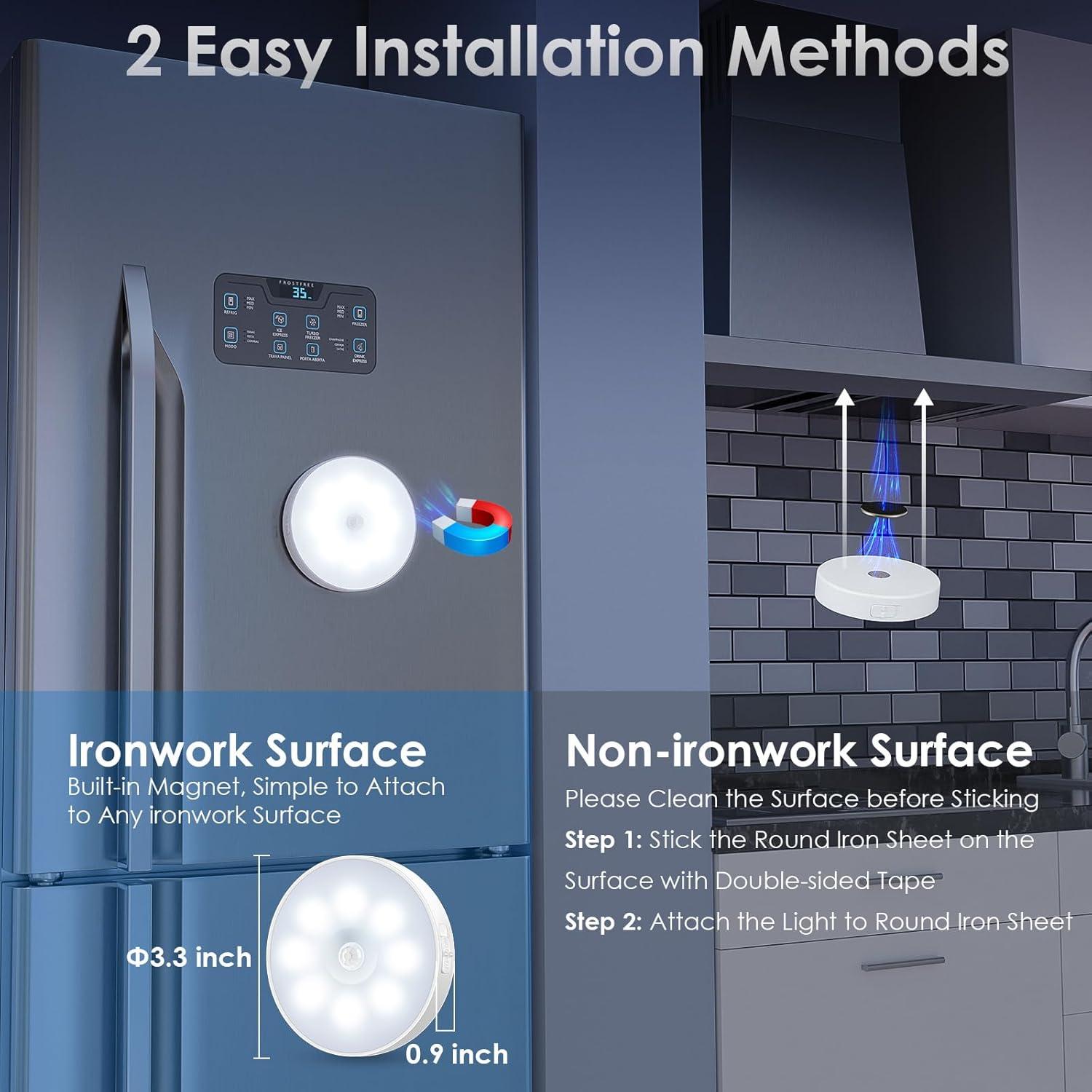 Luz de Puck Inalámbrica YLXS con Sensor y Control Remoto - 4 Piezas