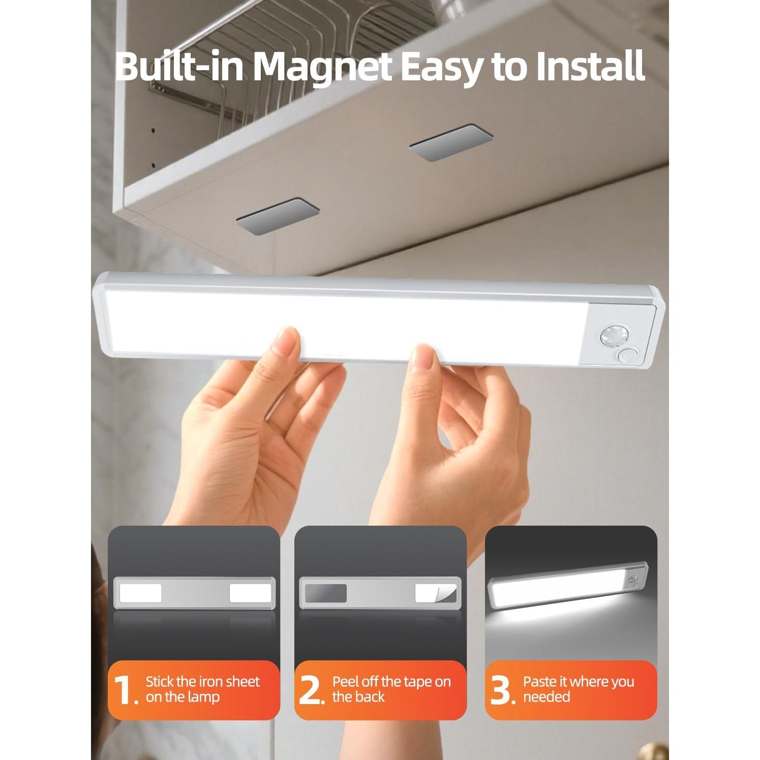 Luces LED Recargables con Sensor de Movimiento VOZUJI 20cm 5 Paquete