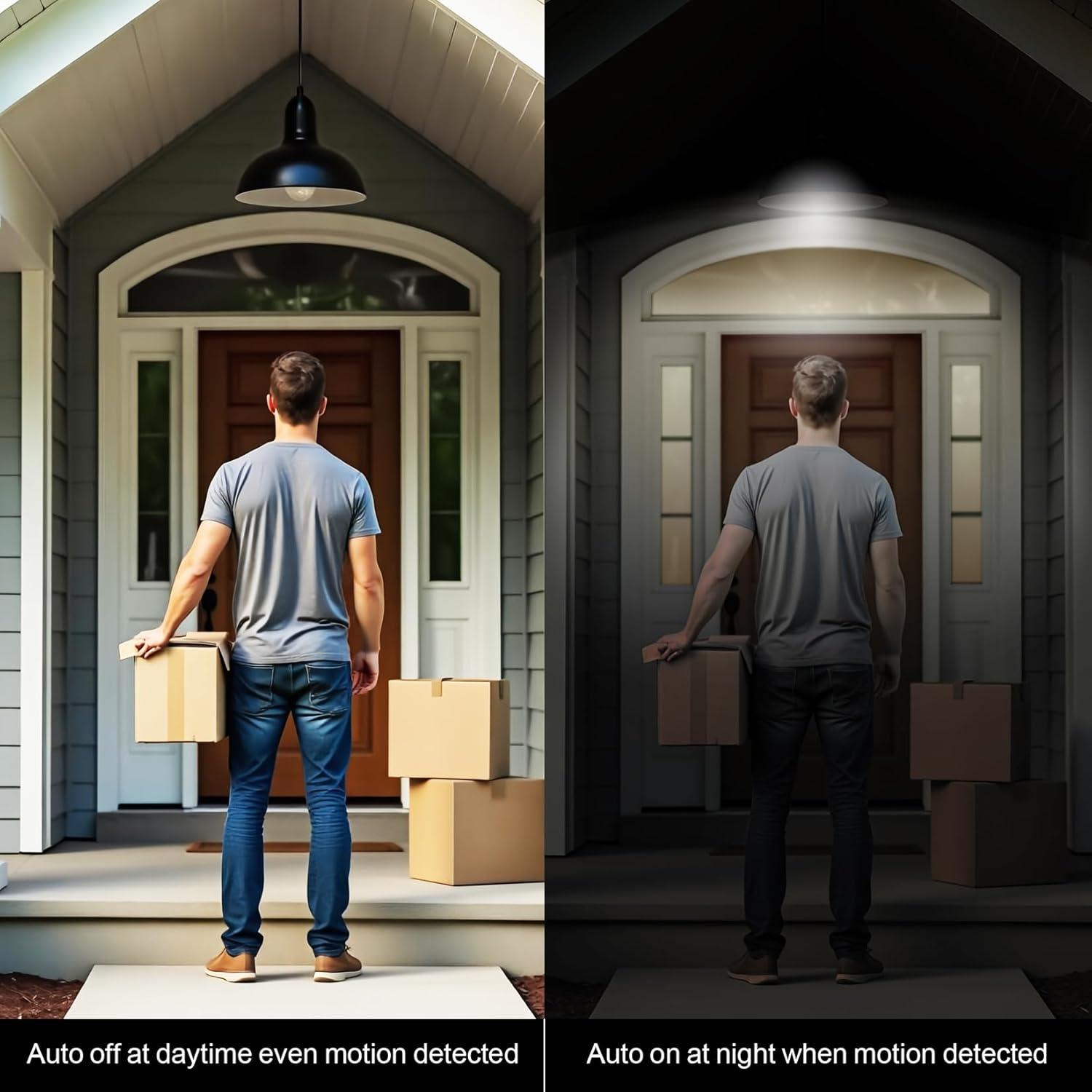 Bombilla LED A19 BQHY 13W 5500K con Sensor de Movimiento - Paquete de 3