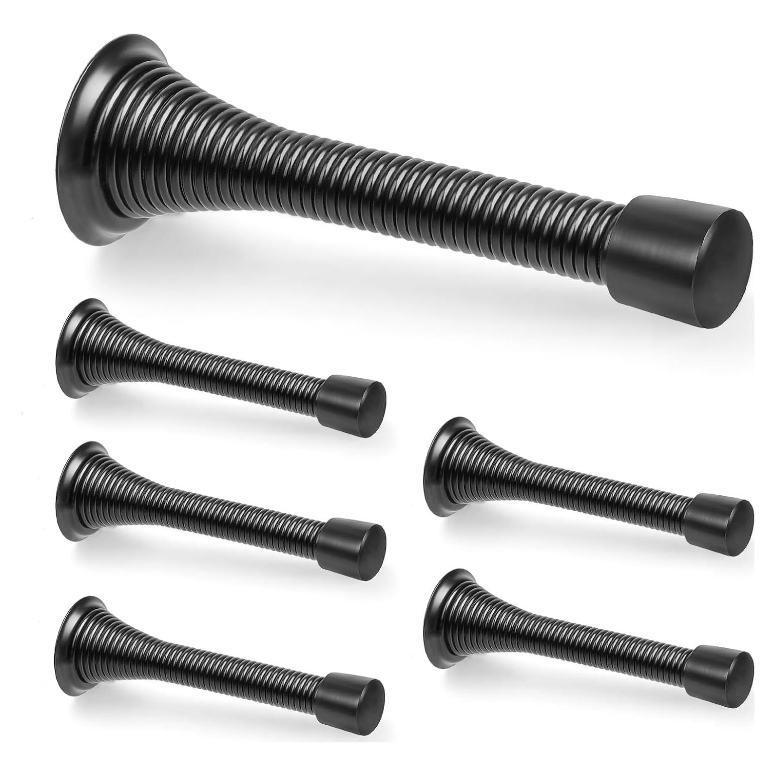 Paquete de 6 Paradas de Puerta ZUOYIGD Negras 8.3cm Alta Resistencia