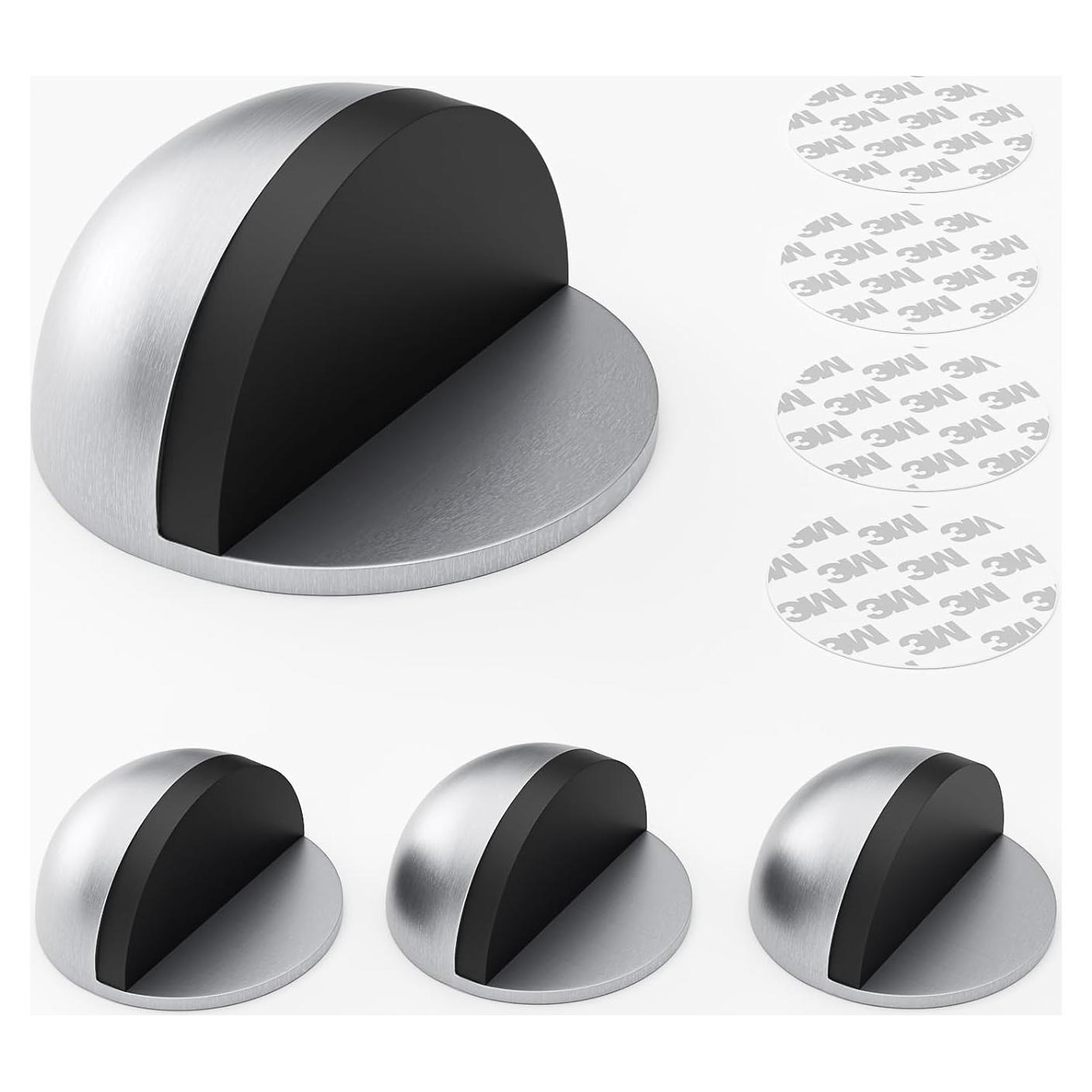 Tope de puerta LTIYITL de acero inoxidable autoadhesivo - 4 piezas