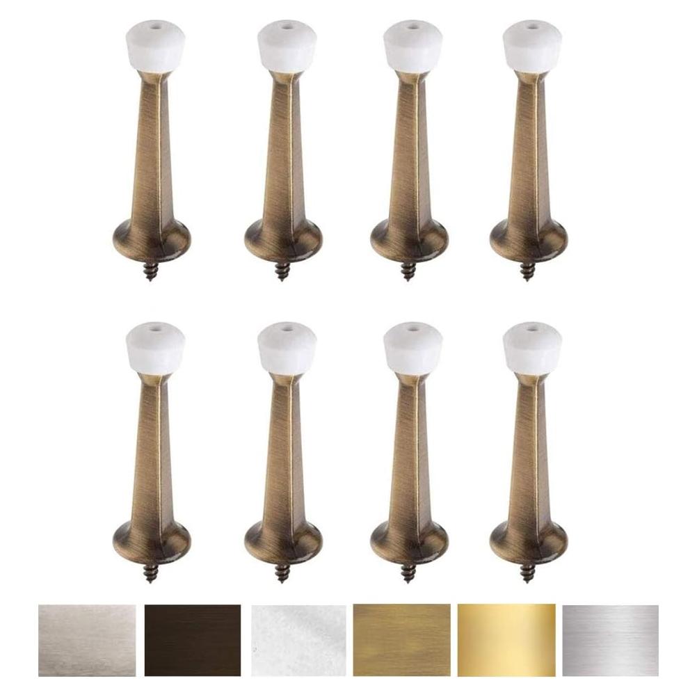 Topes de Puerta Litepak Metal Sólido 7.62 cm Latón Antiguo 8 Pzas