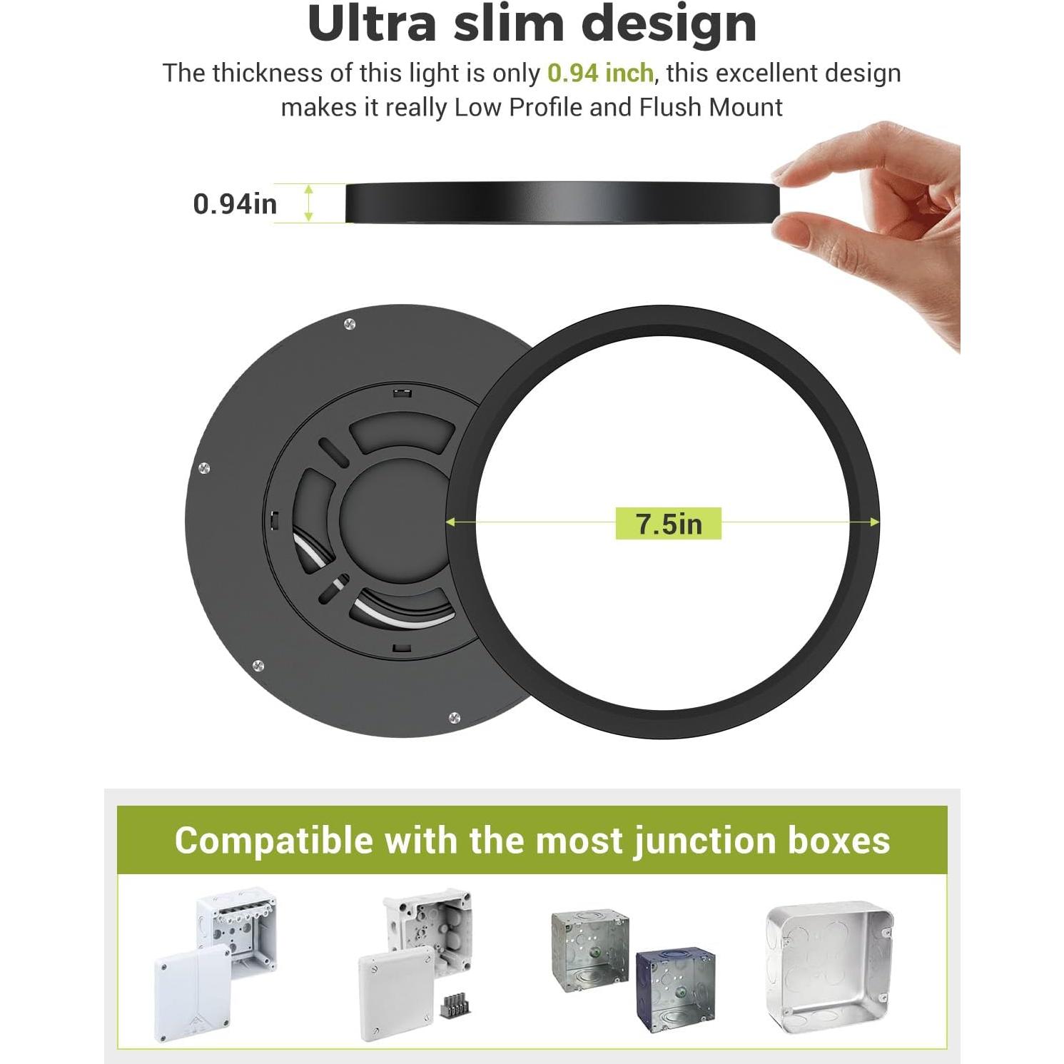 6PACK Luz de Techo LED Hepside 15W 1500Lm 3CCT 19.05cm