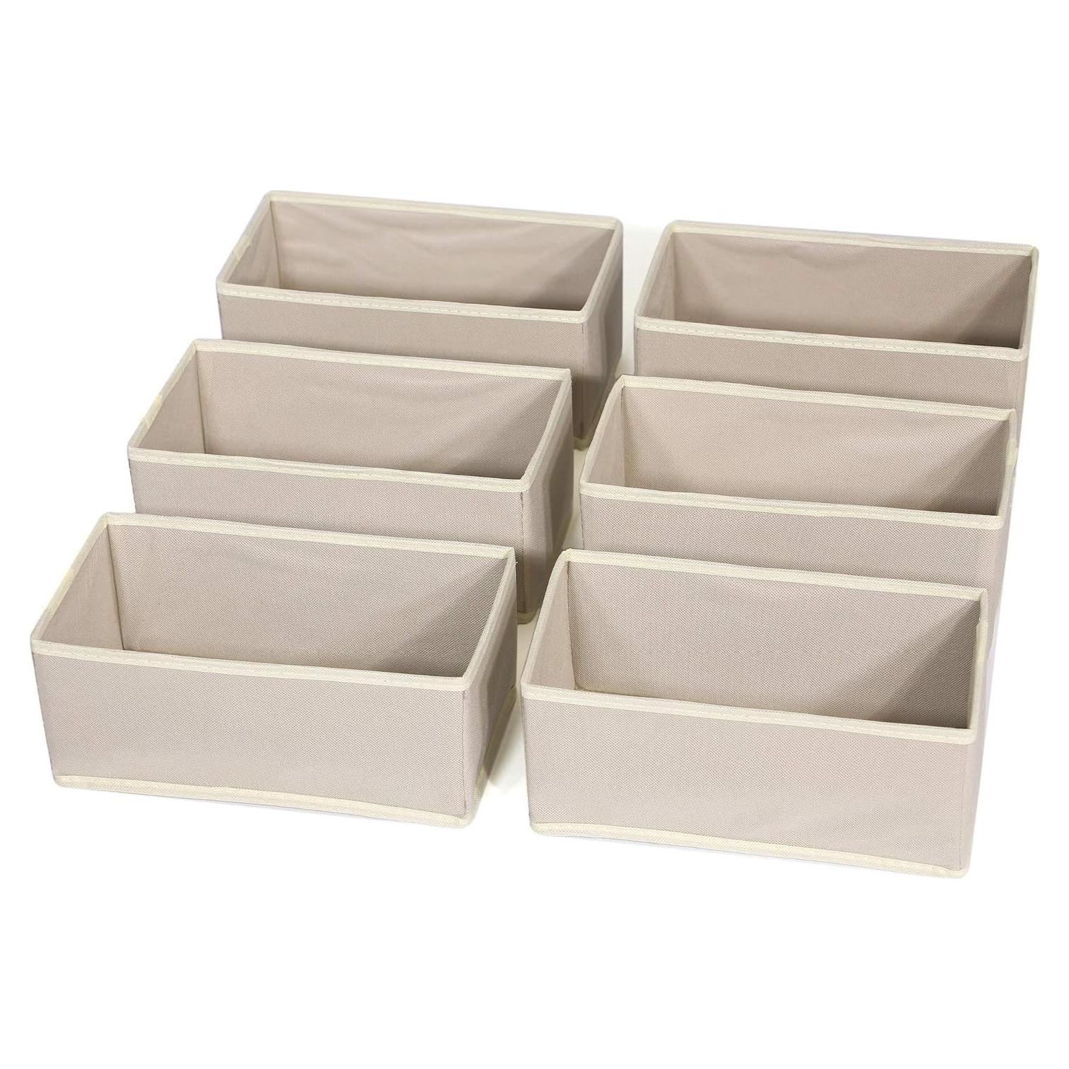 Organizador de Cajón DIOMMELL 6 Cestas Plegables Beige