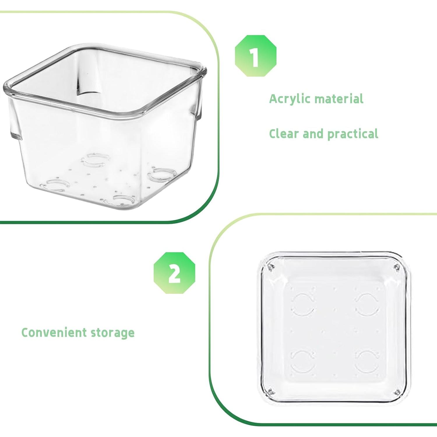 8 Organizadores de Cajones Transparentes QoTang 7.62x7.62x5.08 cm