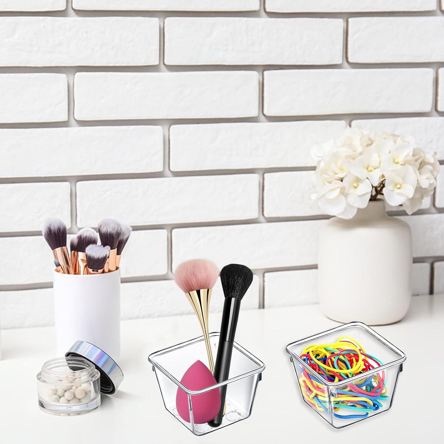 8 Organizadores de Cajones Transparentes QoTang 7.62x7.62x5.08 cm