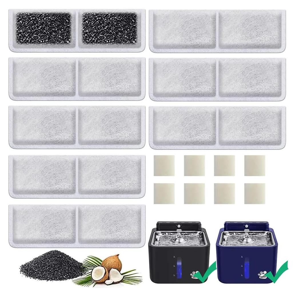 Filtros de Reemplazo Kastty 8 Pack para Fuente de Agua para Gatos