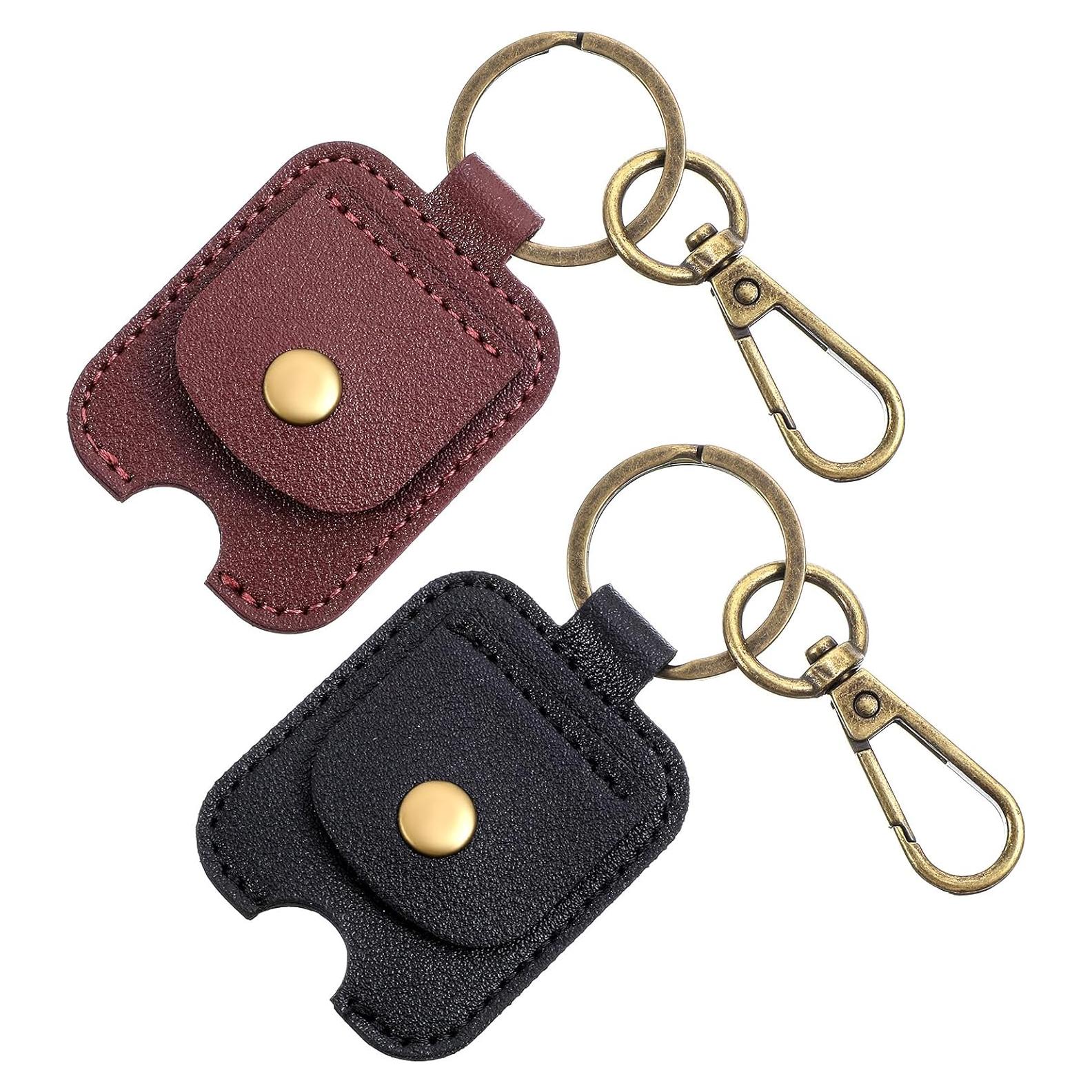 2 Fundas de Llave de Auto Guduling de Cuero PU - Negro y Burdeos