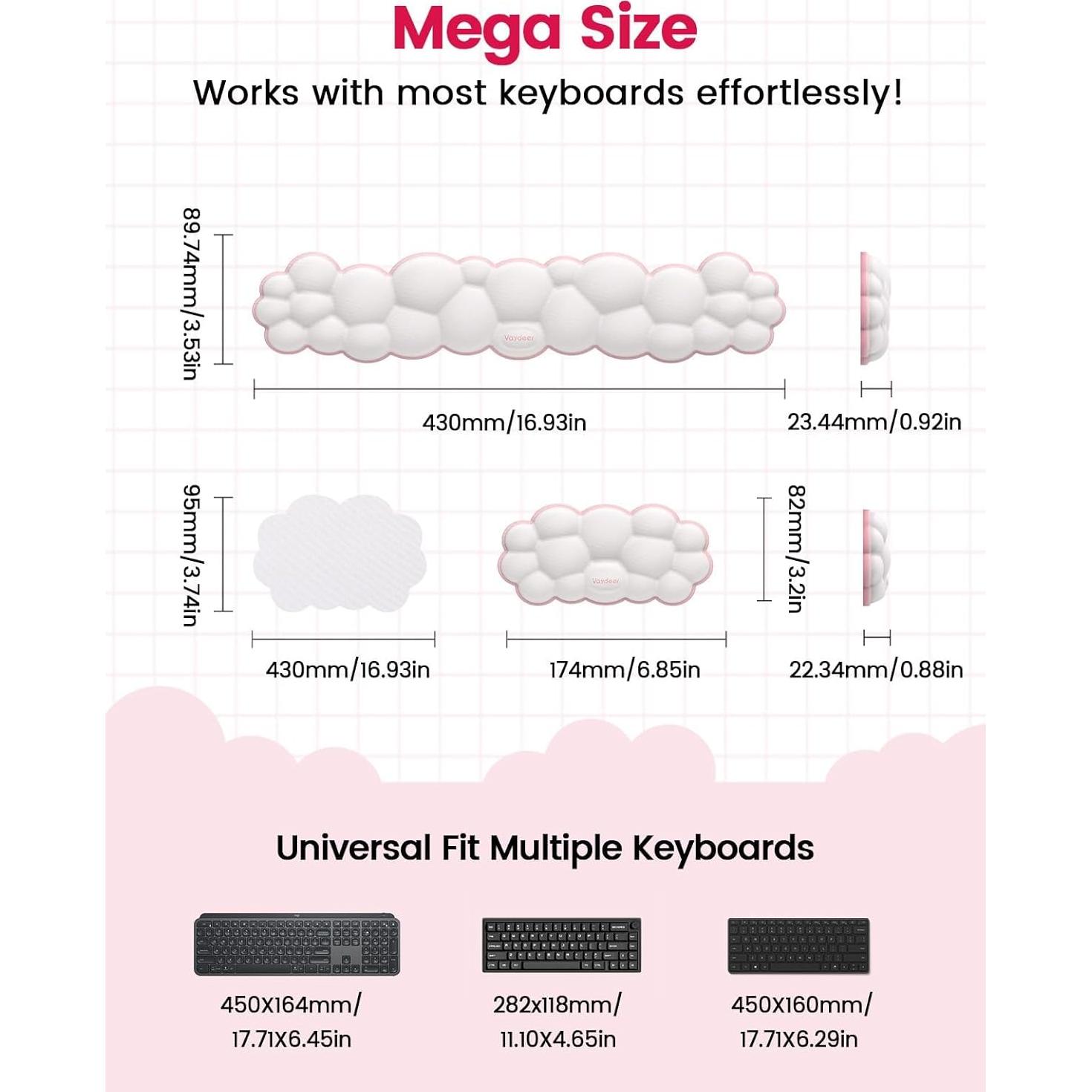 Conjunto Reposamuñecas Vaydeer Ergonómico 3 en 1 - Espuma
