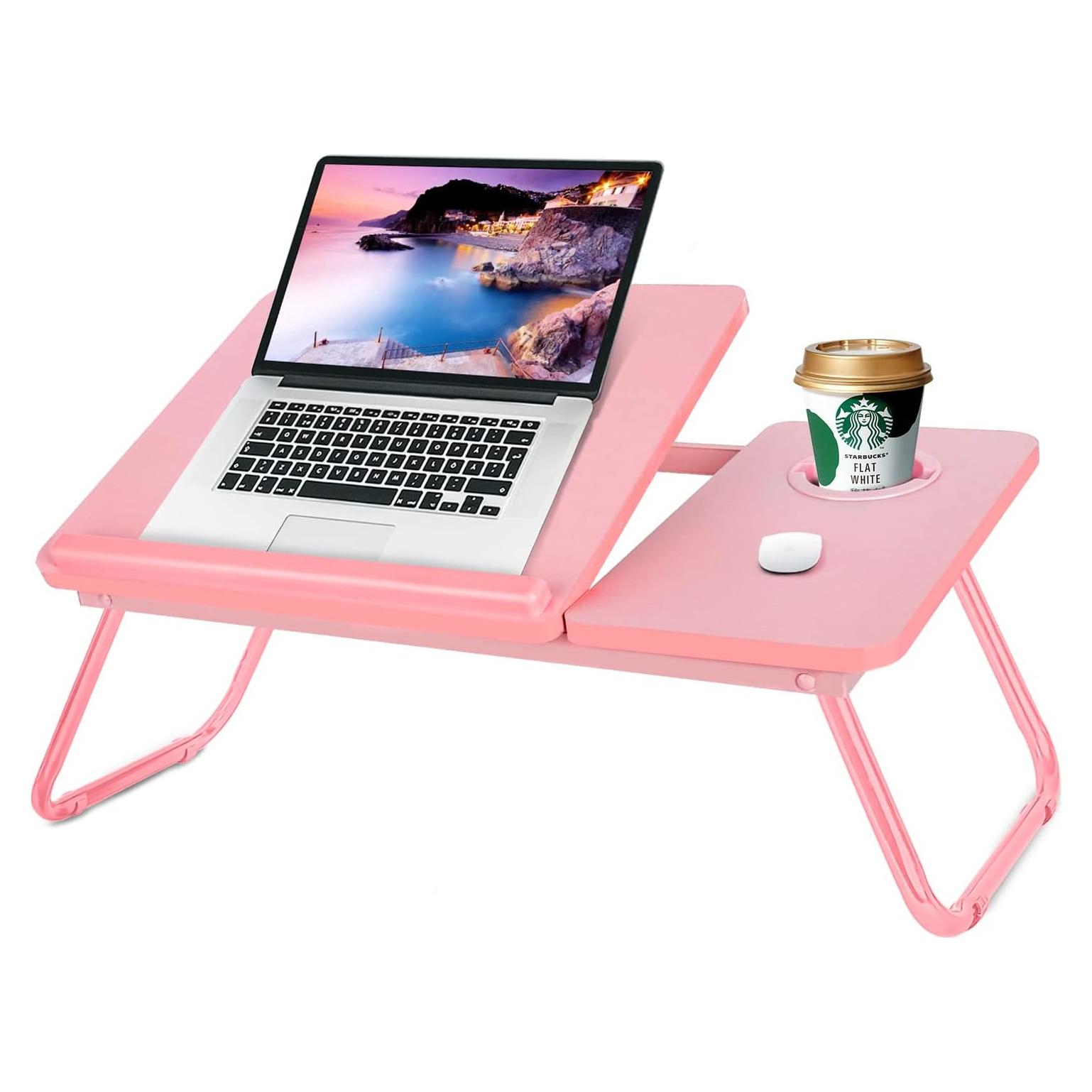 Escritorio Plegable para Laptop EYdoter Rosa 55.88x33.02 cm