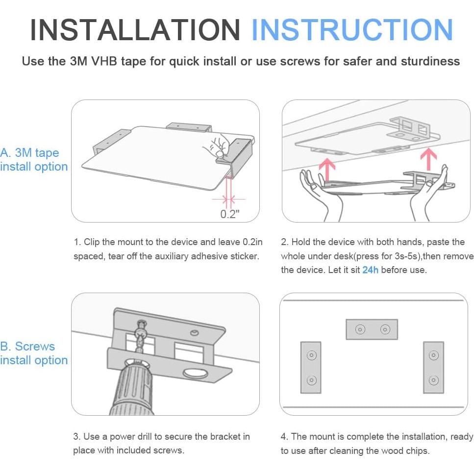 Soporte para Laptop Bajo Escritorio IFCASE Negro Aluminio 13.6 kg
