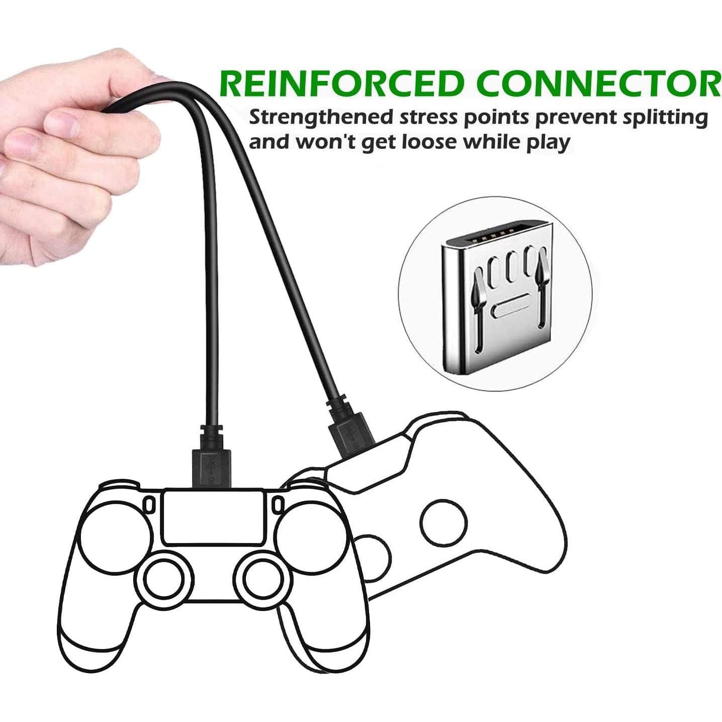 Paquete de 2 Cables de Carga 3m BATSOEASY para PS4 y Xbox One