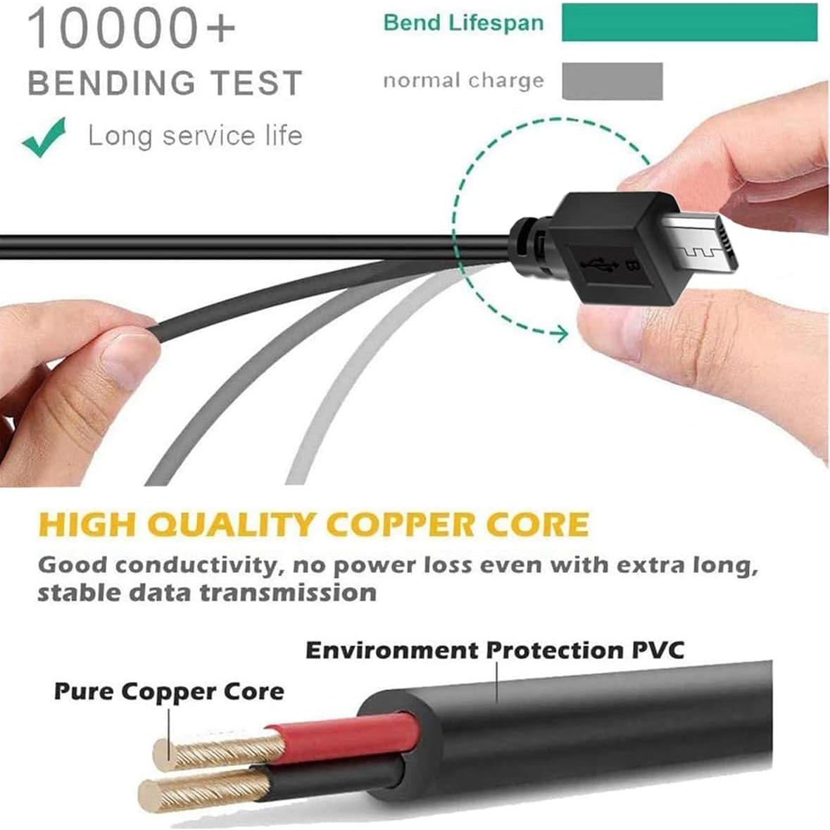 Paquete de 2 Cables de Carga 3m BATSOEASY para PS4 y Xbox One