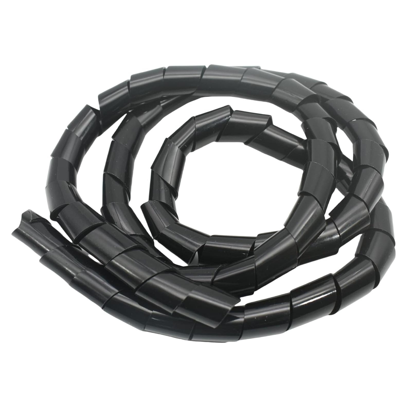 Manga Enrollada Espiral MyyYiTar 1" x 1.68m para Cables - Negro