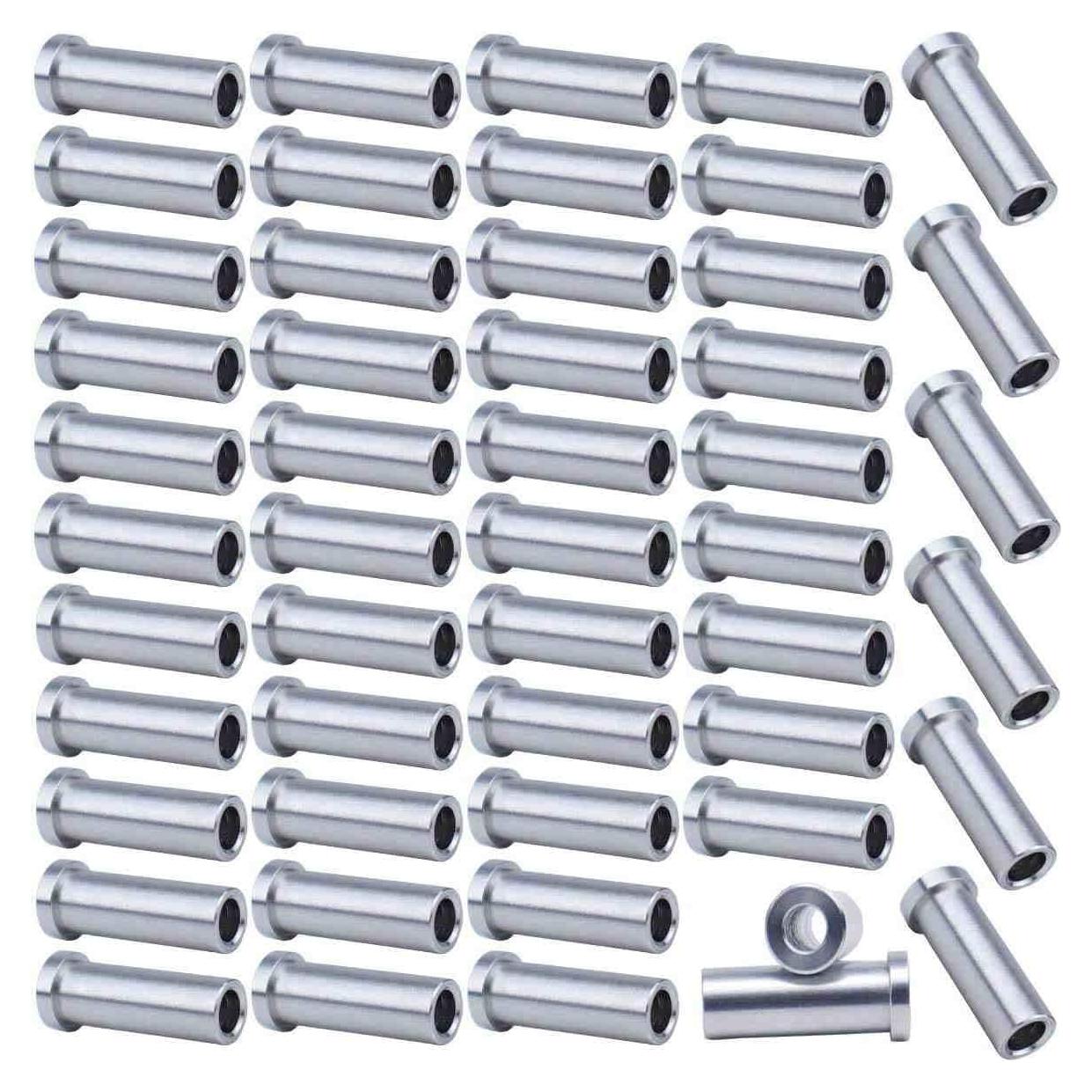 Muzata 50PCS Manguitos Protectores Acero Inoxidable T316 1/8"