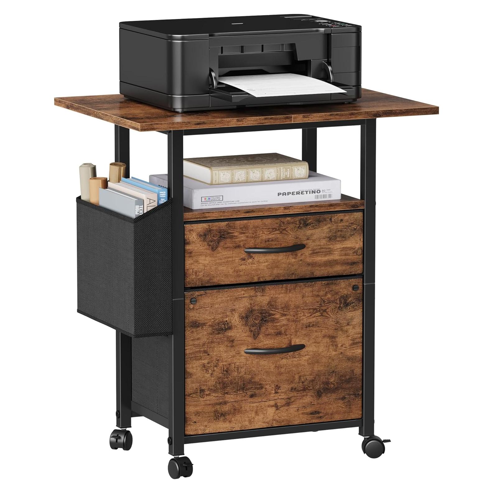 Gabinete de Archivos GYIIYUO 2 Cajones con Mesa 61 cm Marrón Claro