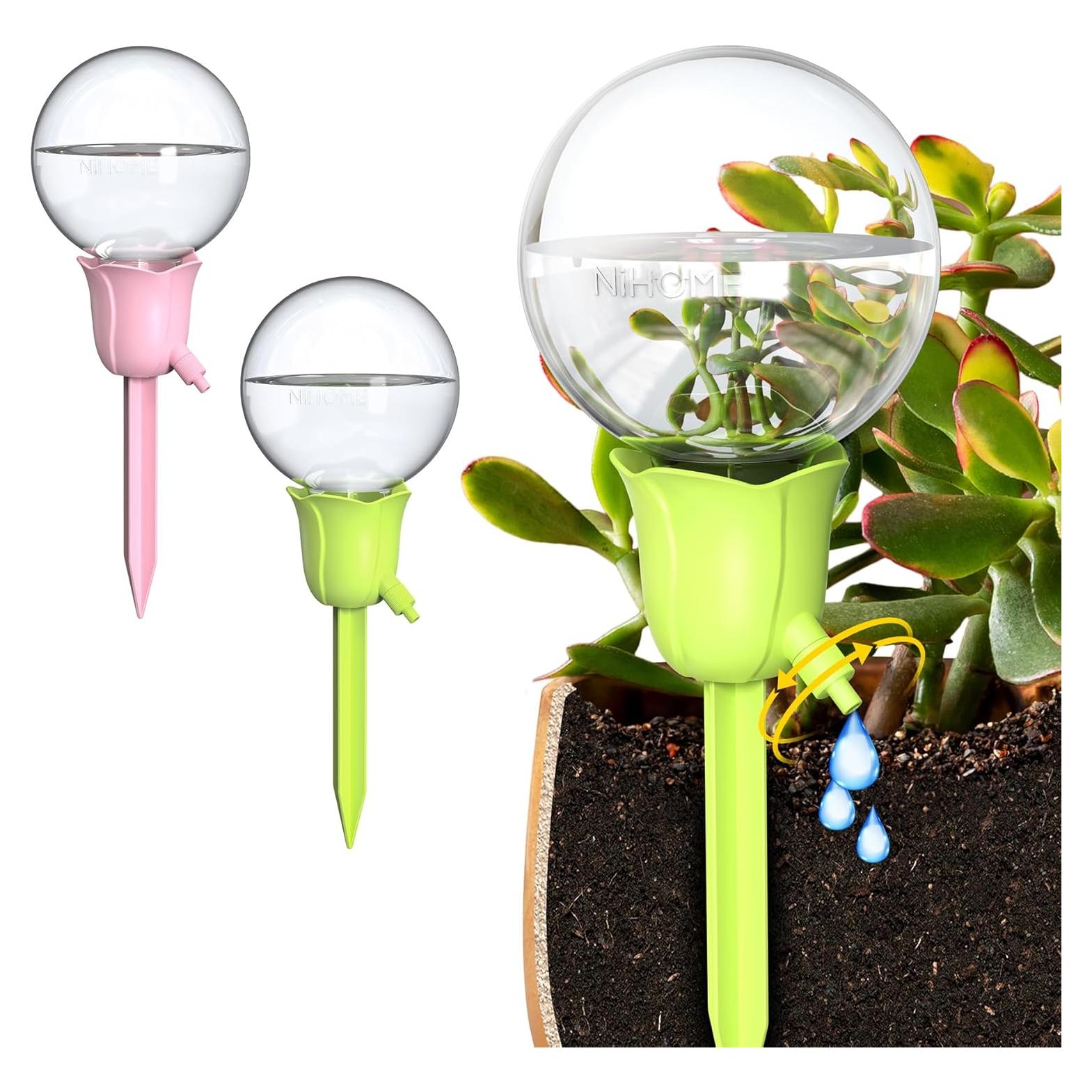 NiHome 2 Esferas de Autorriego Ajustables para Plantas