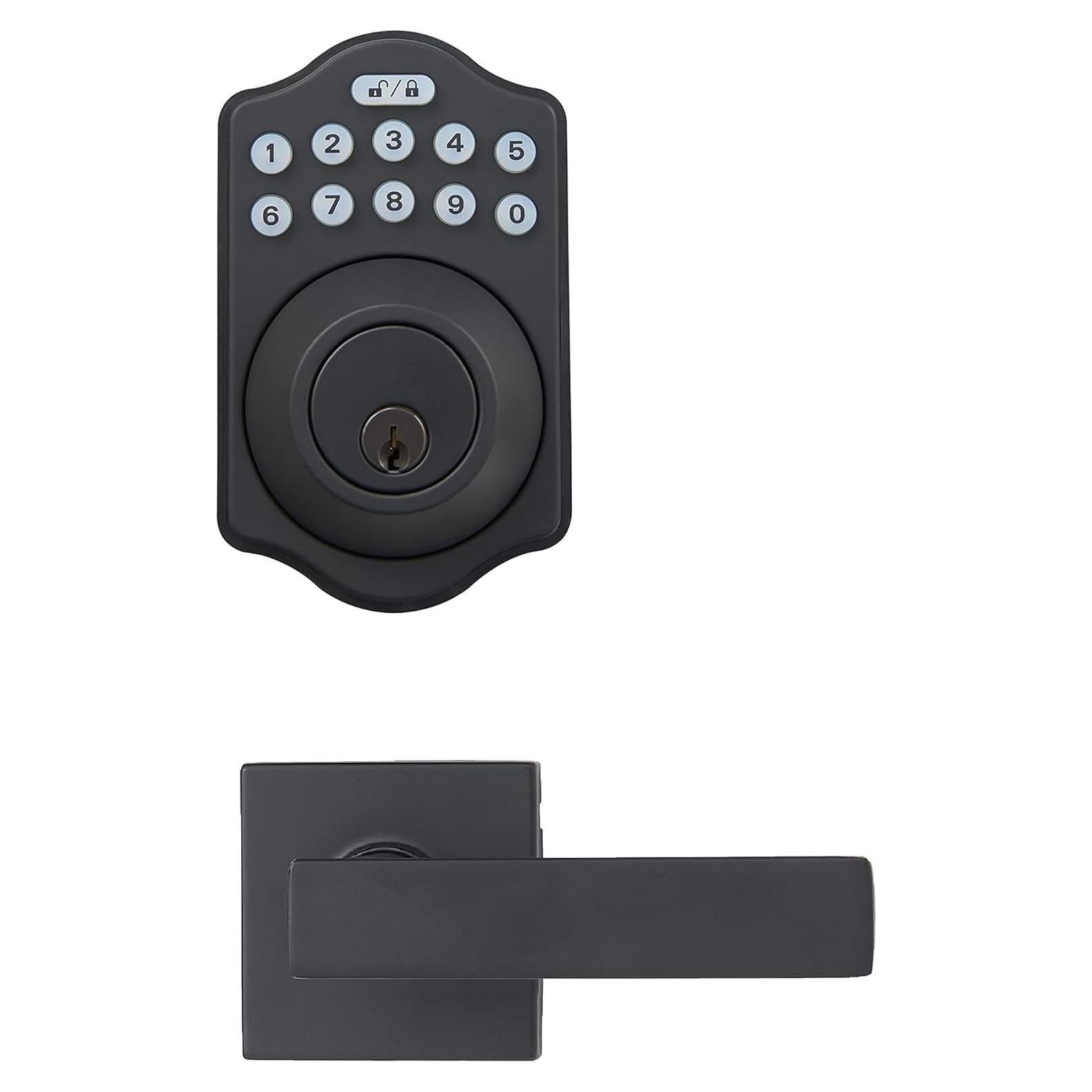 Cerradura Electrónica Amazon Basics con Teclado - Negro Mate