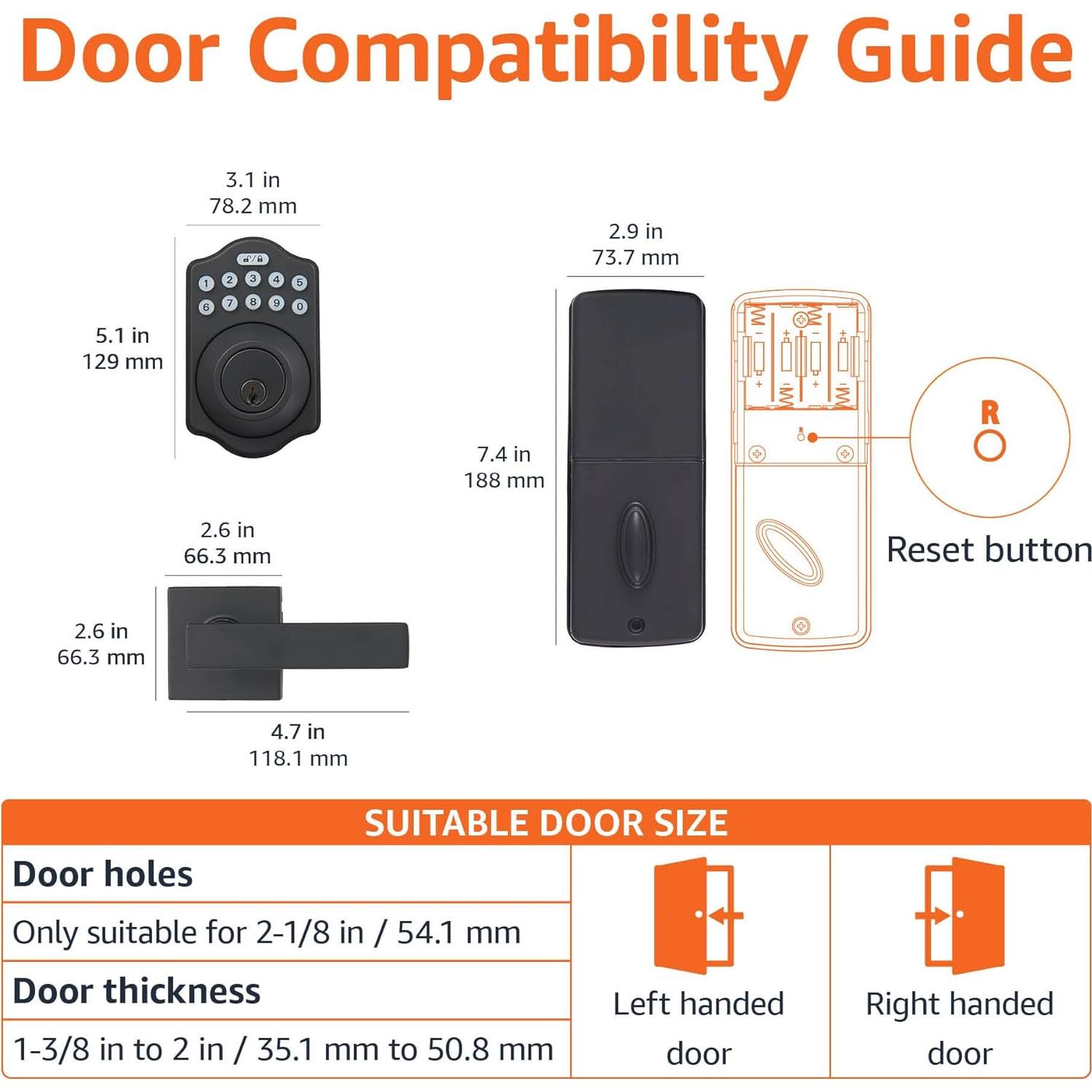 Cerradura Electrónica Amazon Basics con Teclado - Negro Mate