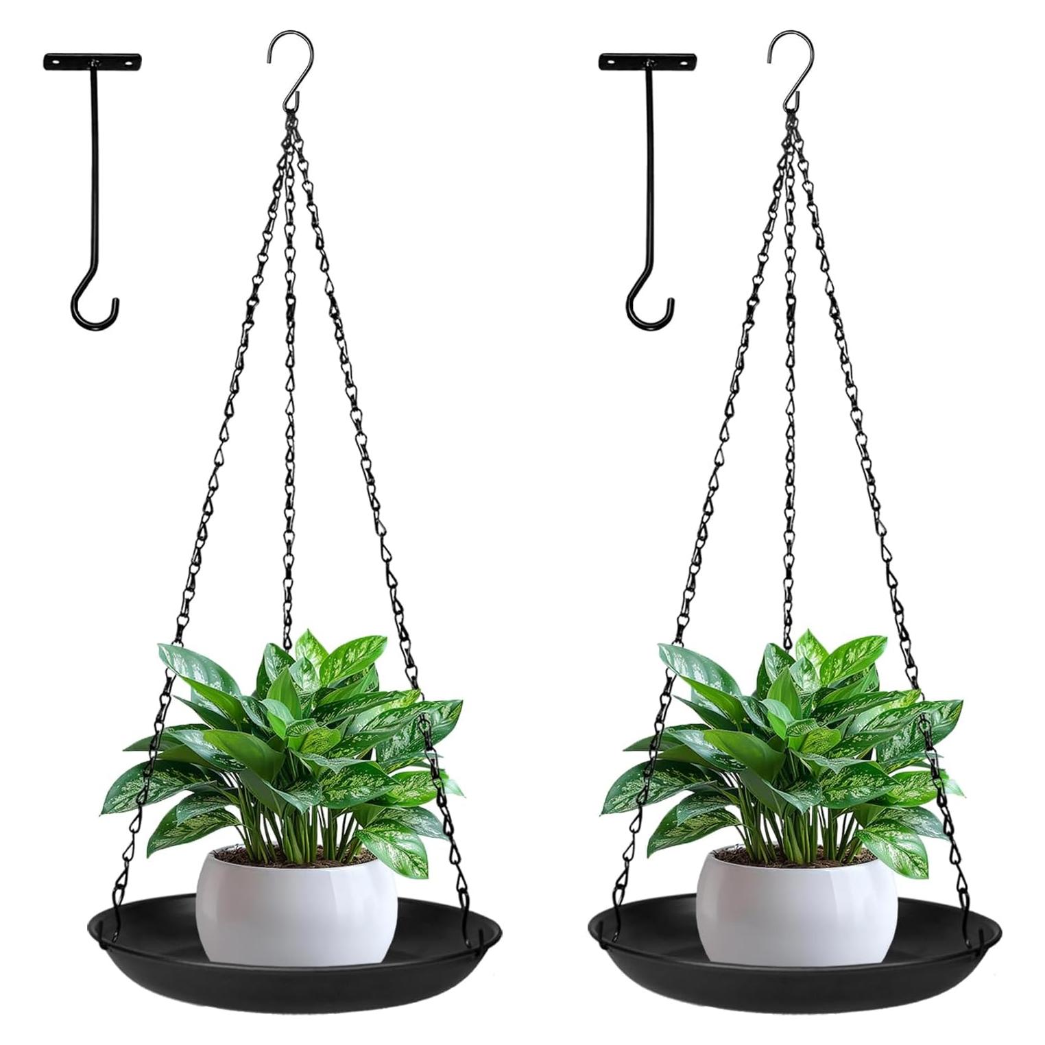 Soporte de Planta Colgante ARTORA Metal Negro 2 Piezas