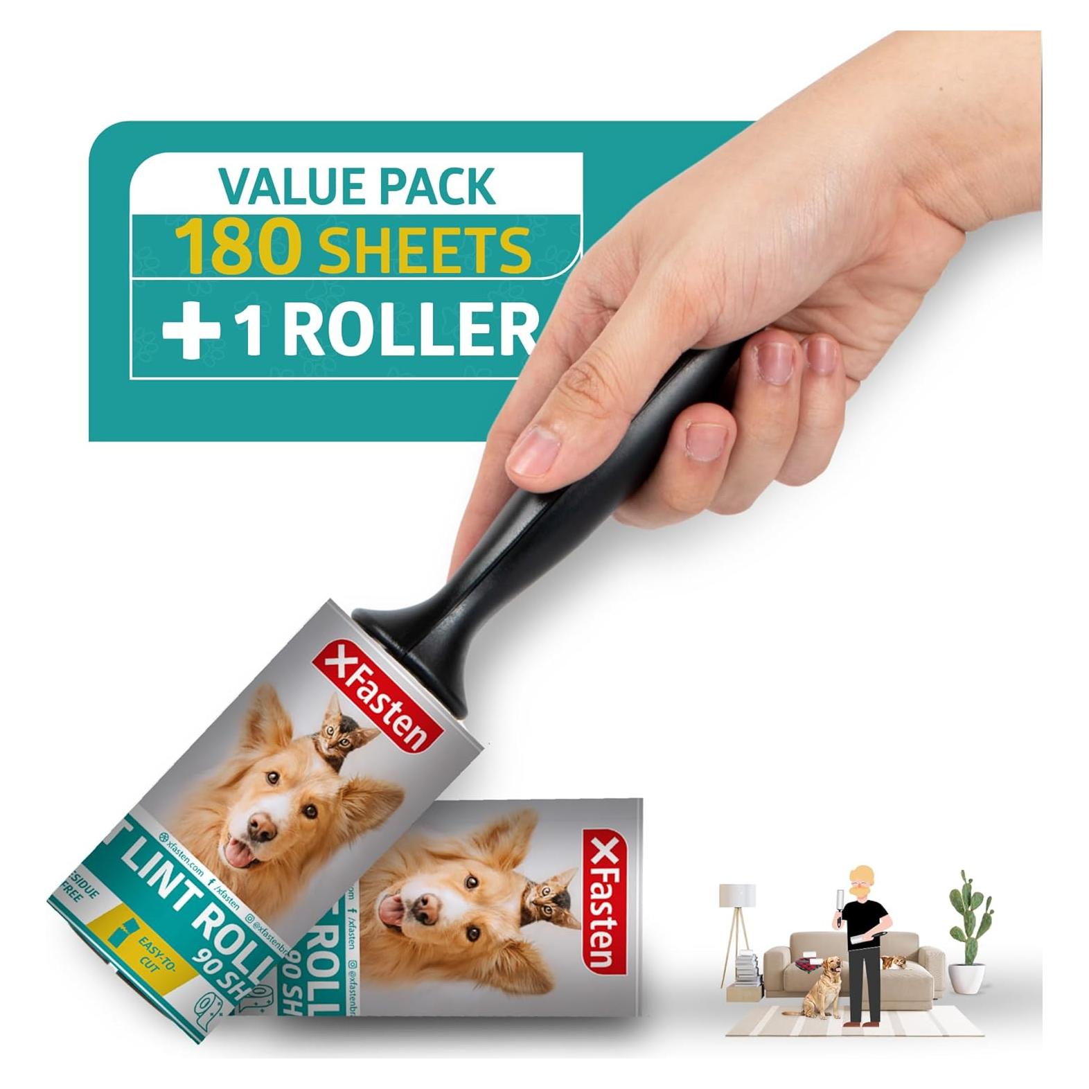 Rodillo Adhesivo para Pelo de Mascotas XFasten 180 Hojas