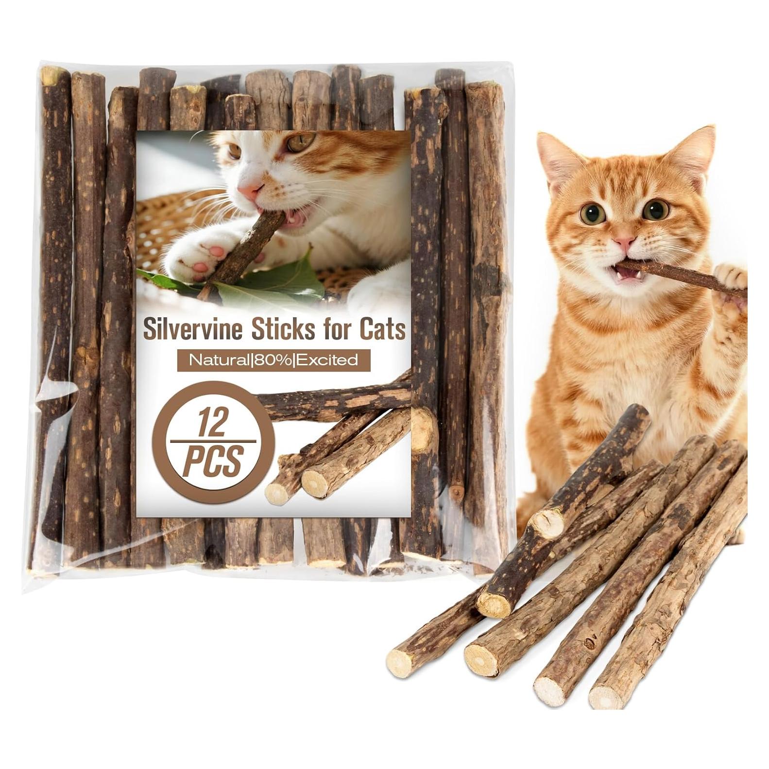 CARGEN Palos de Silvervine para Gatos - 12 Unidades, Cuidado Dental