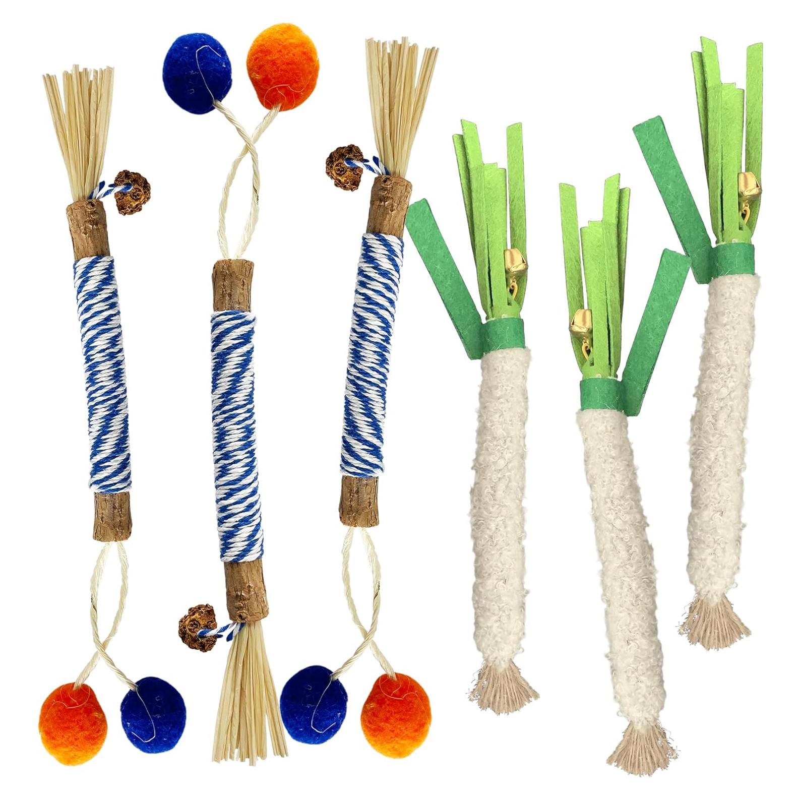 Juguete Dental para Gatos LEKEWPET CatChewStick 6PCS Algodón