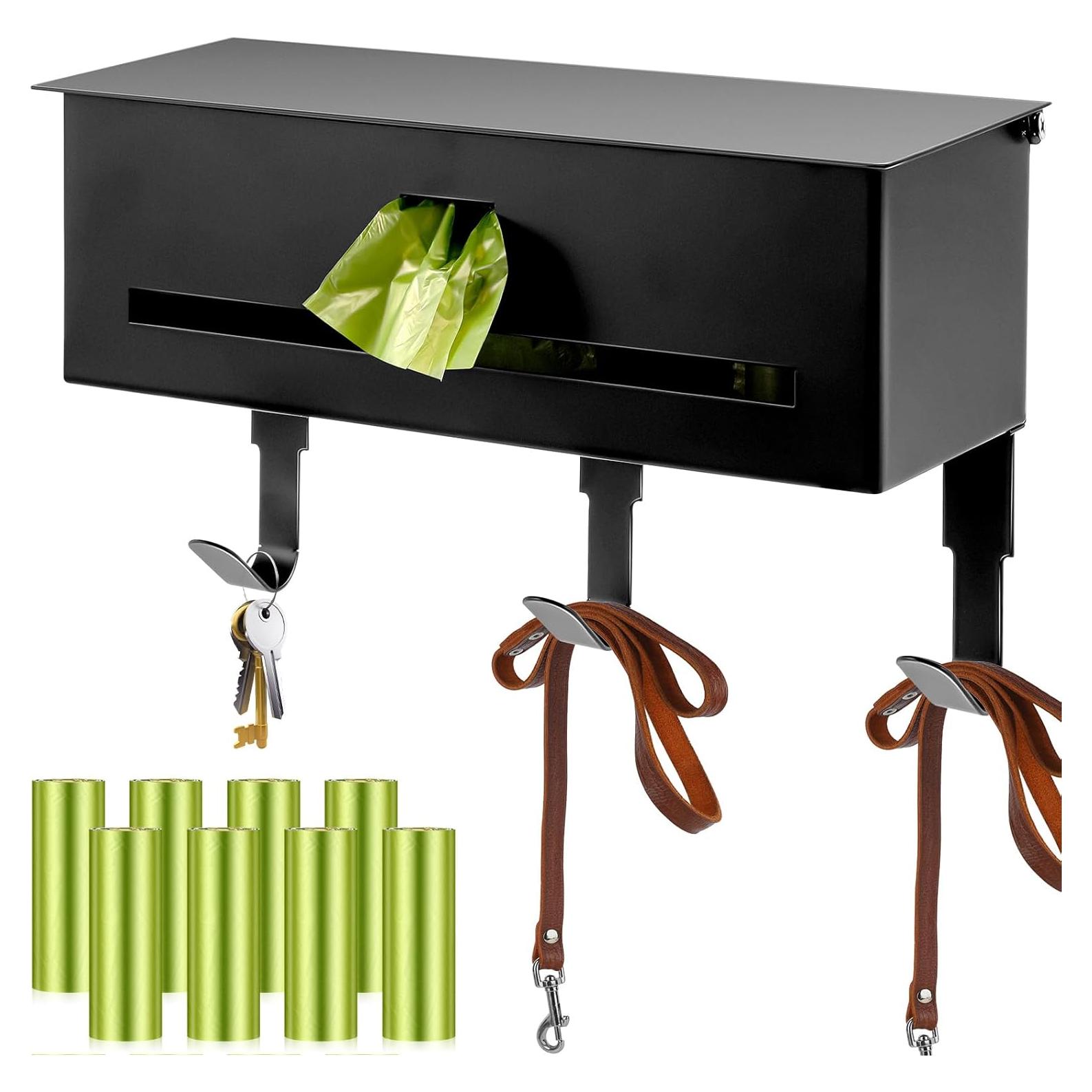 Dispensador de bolsas de excremento de perro Blulu metal negro