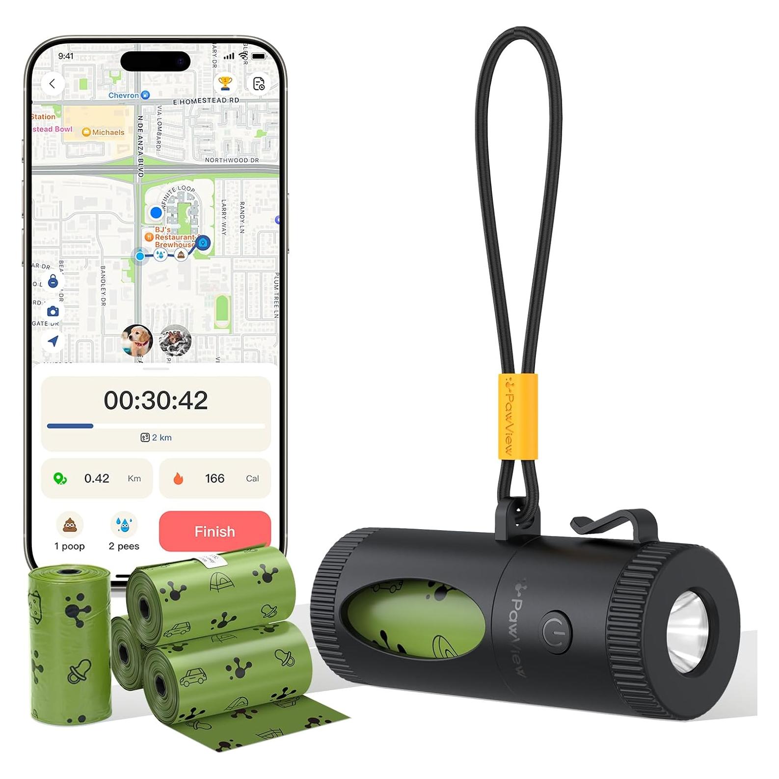 Dispensador de bolsas de excremento PawView con linterna LED