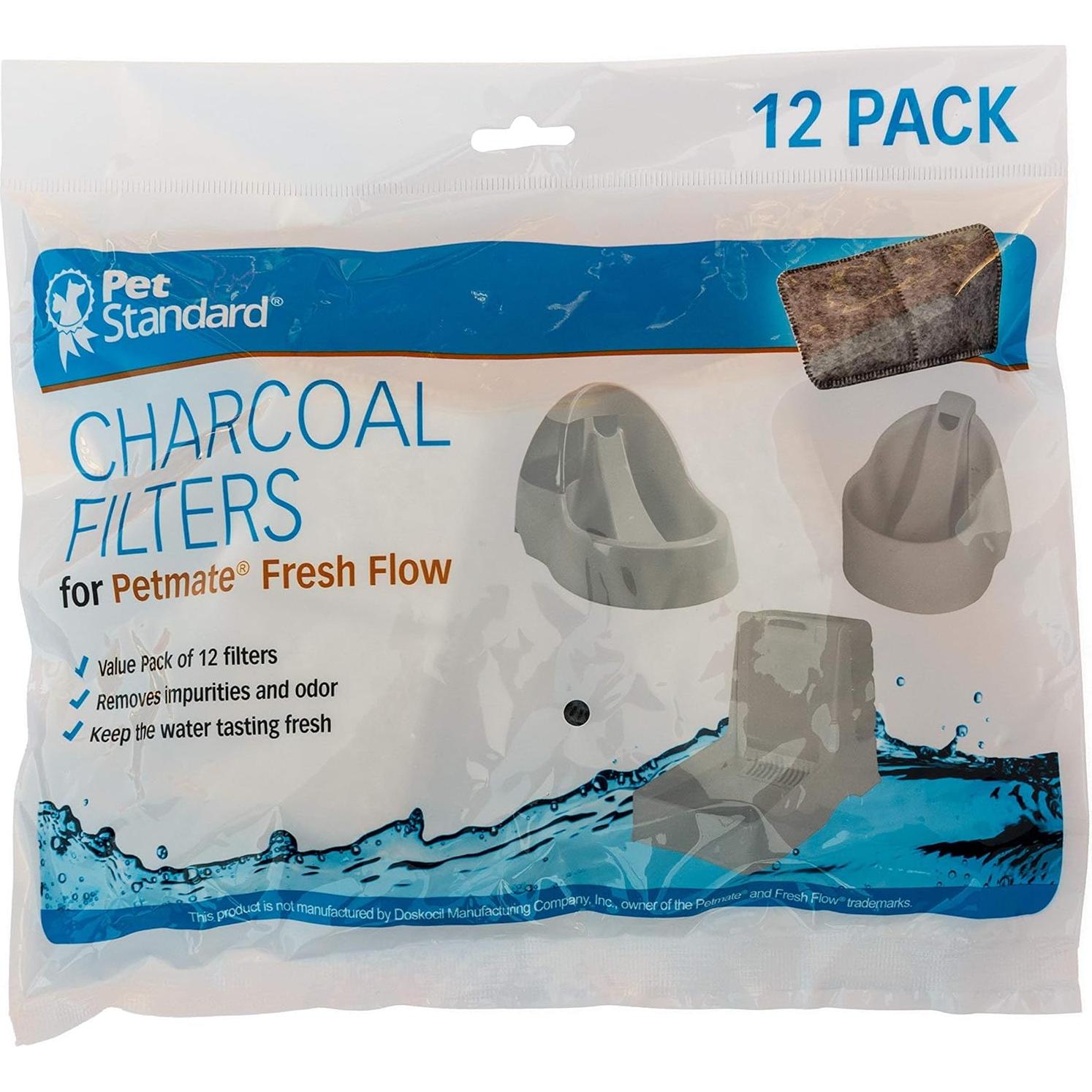 Filtros de Carbón PetStandard para Fuentes Petmate Fresh Flow - 12 Piezas