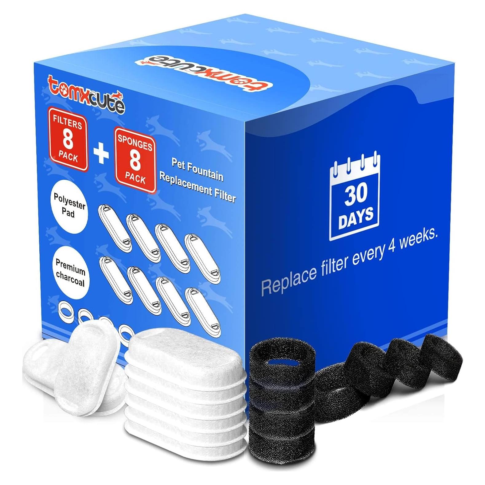 Filtros de Reemplazo Tomxcute para Fuente de Agua 8 Pzs