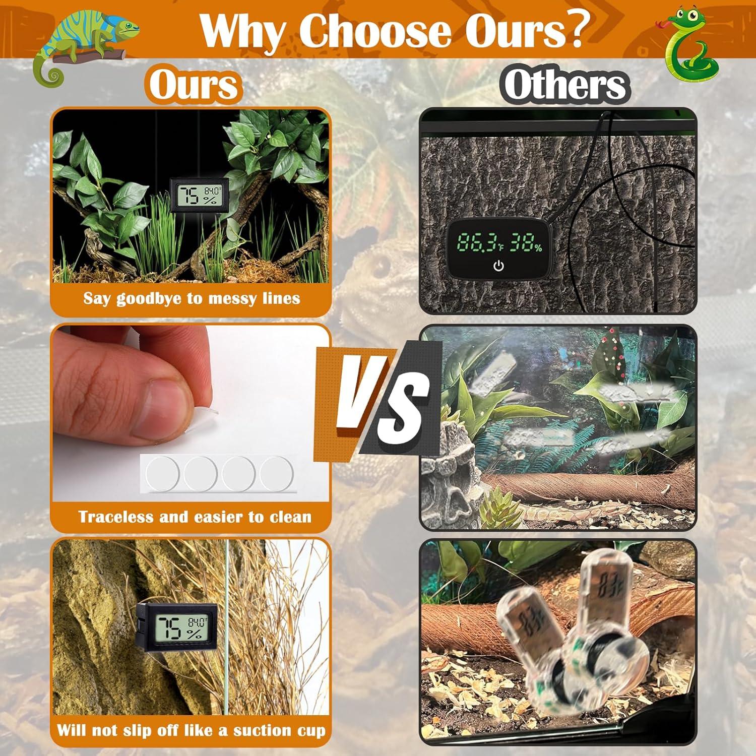 Termómetro y Medidor de Humedad Palksky 2PCS para Reptiles