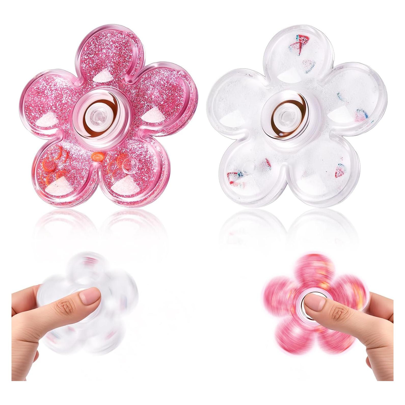 Paquete de 2 Fidget Spinners ZEZUCUN con Líquido Brillante
