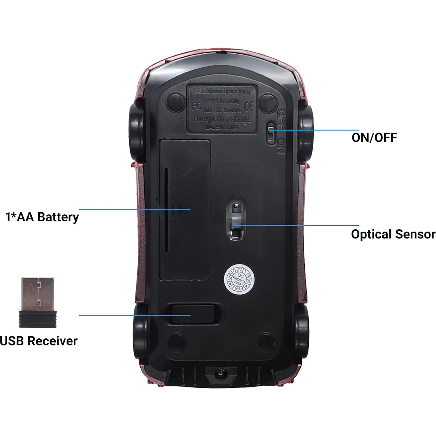 Ratón inalámbrico elec Space deportivo rojo 1600 DPI USB