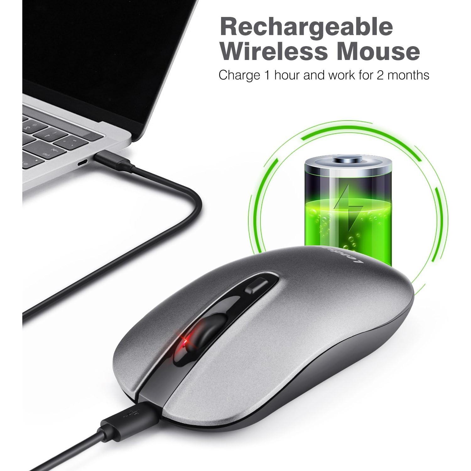 Ratón Inalámbrico Recargable LeadsaiL LX001 2400 DPI Silencioso