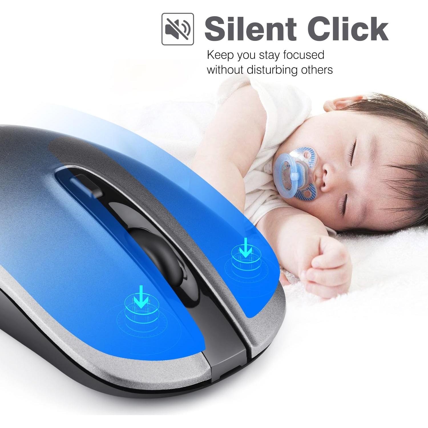 Ratón Inalámbrico Recargable LeadsaiL LX001 2400 DPI Silencioso