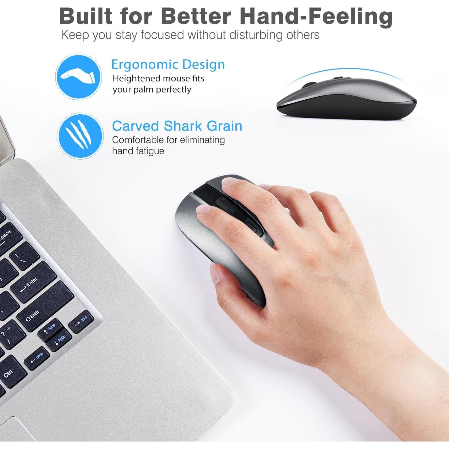 Ratón Inalámbrico Recargable LeadsaiL LX001 2400 DPI Silencioso