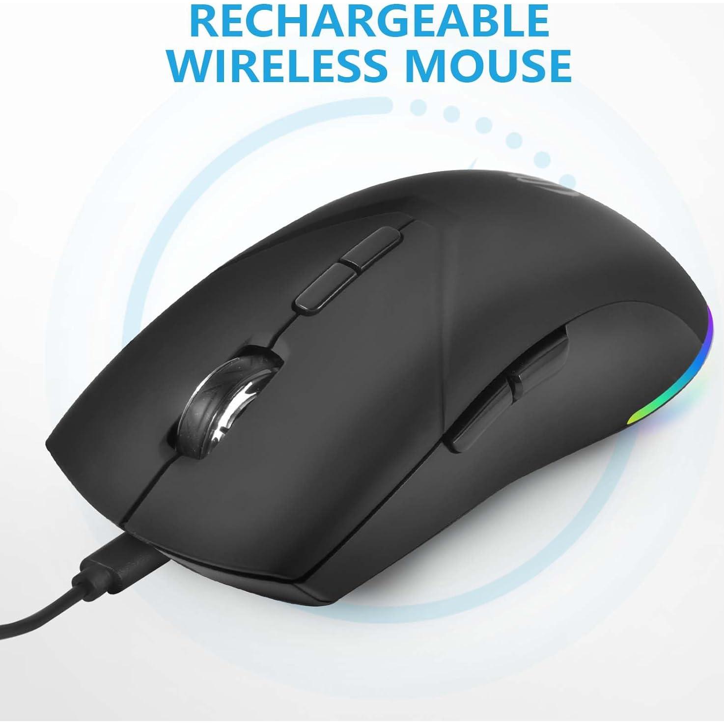 Ratón Inalámbrico Recargable AooKoNi BT 5.2 1600DPI Negro