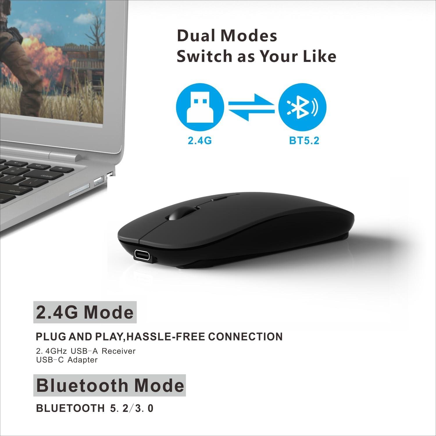 Ratón Inalámbrico Bluetooth Recargable HOTDREAM M03 Negro