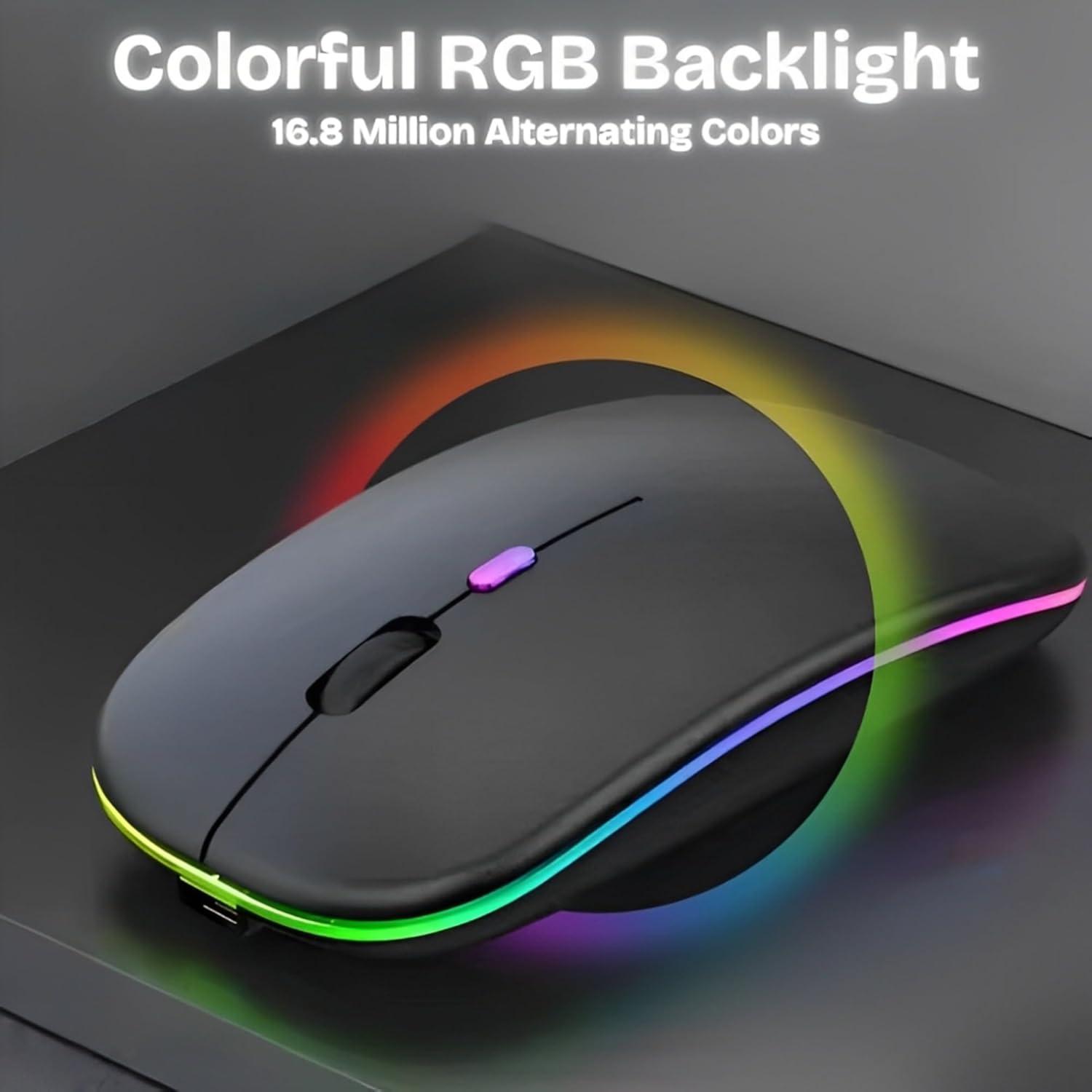 Ratón Inalámbrico Bluetooth Kakiya XRM Recargable RGB Negro