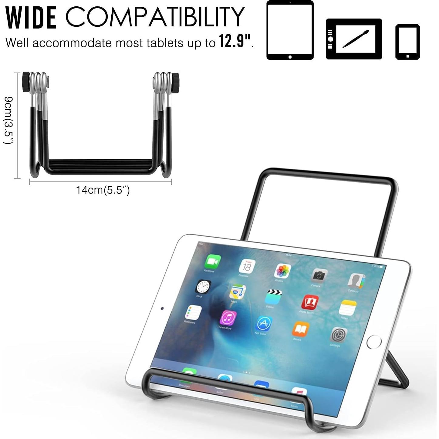 Soporte Plegable Ajustable JTRF para Tablet 9-12.9" Negro