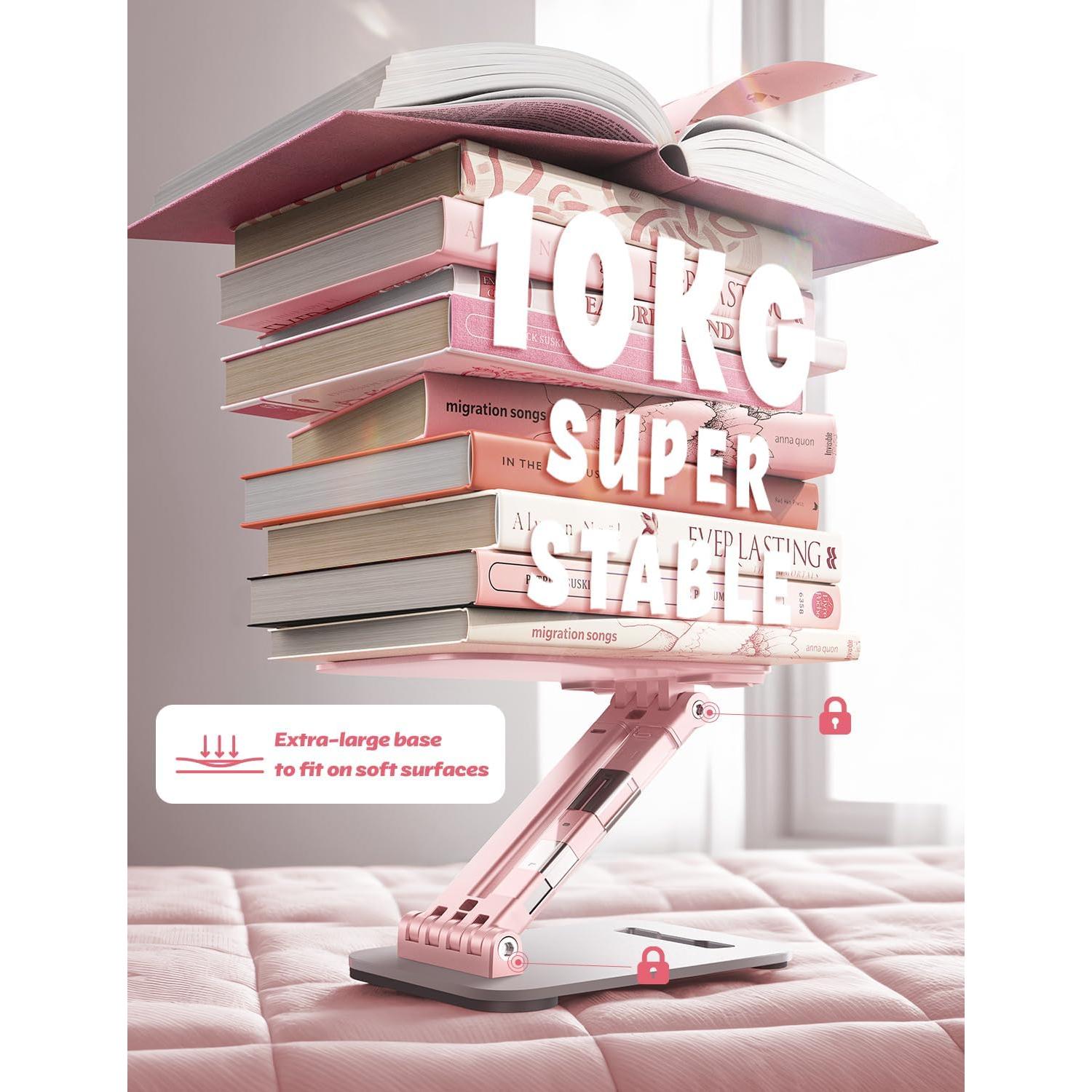 Soporte Plegable para Tableta LISEN Rosa - Ajustable y Compacto