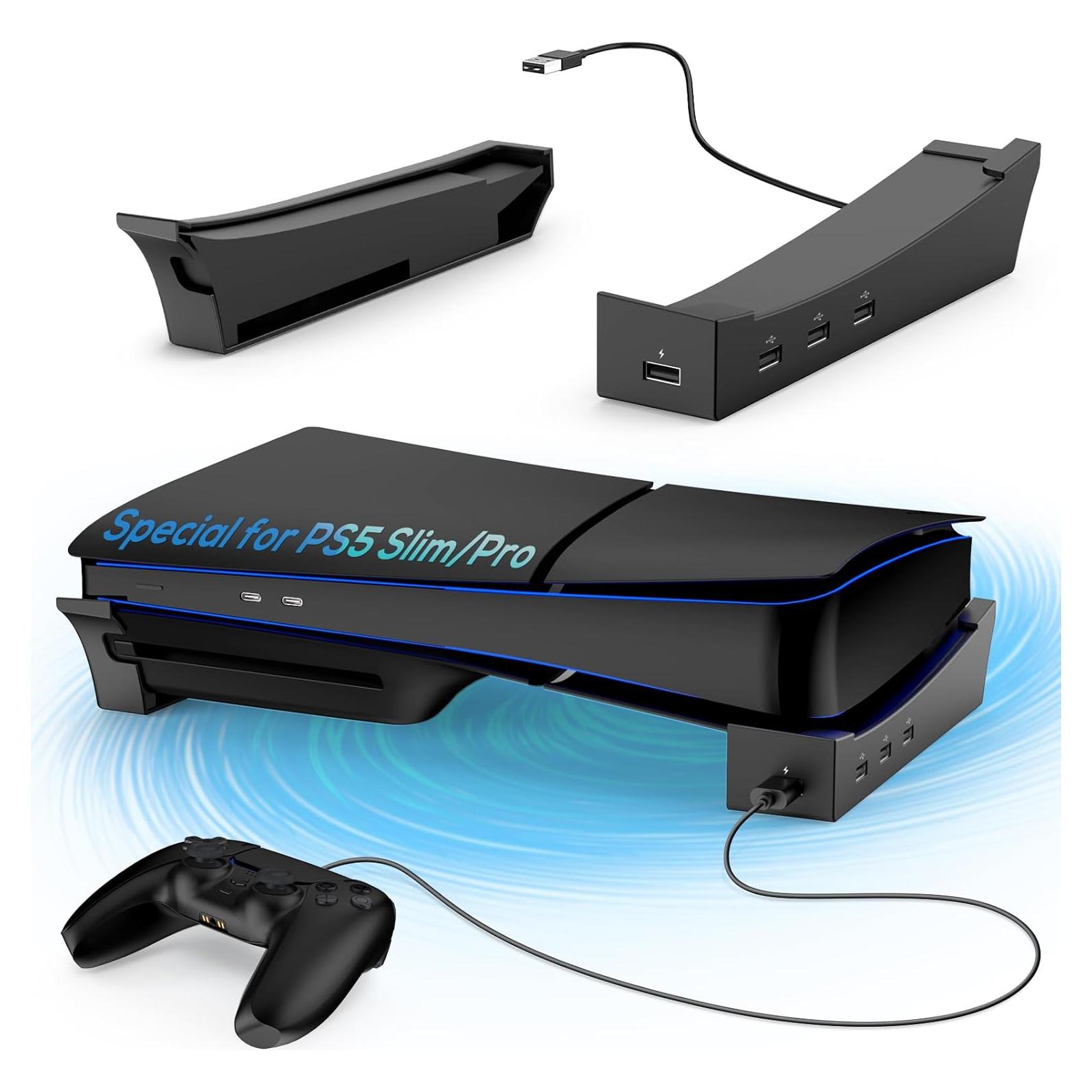 Soporte Horizontal KOVA para PS5 Slim - 4 Puertos USB