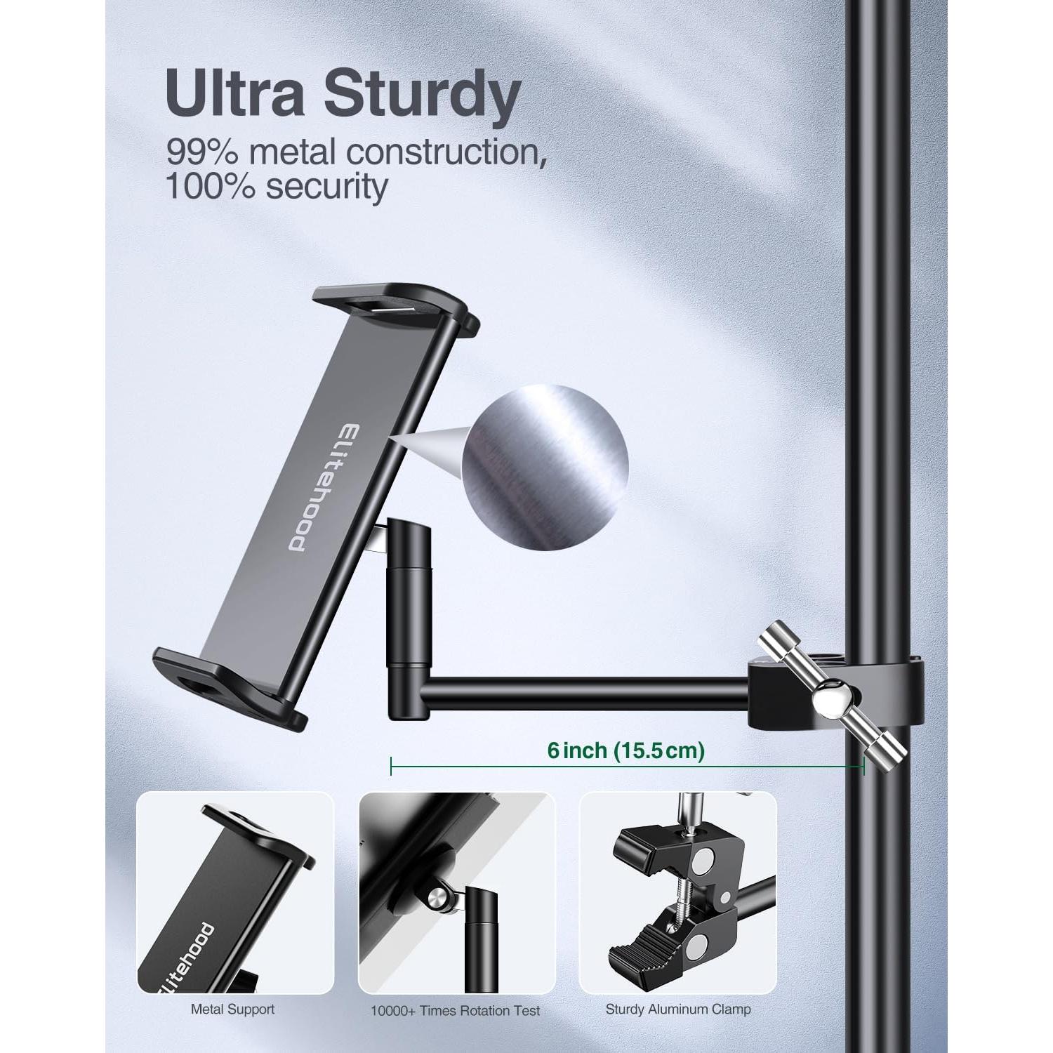 Soporte de Aluminio Elitehood para iPad y Micrófono 4.7-13"