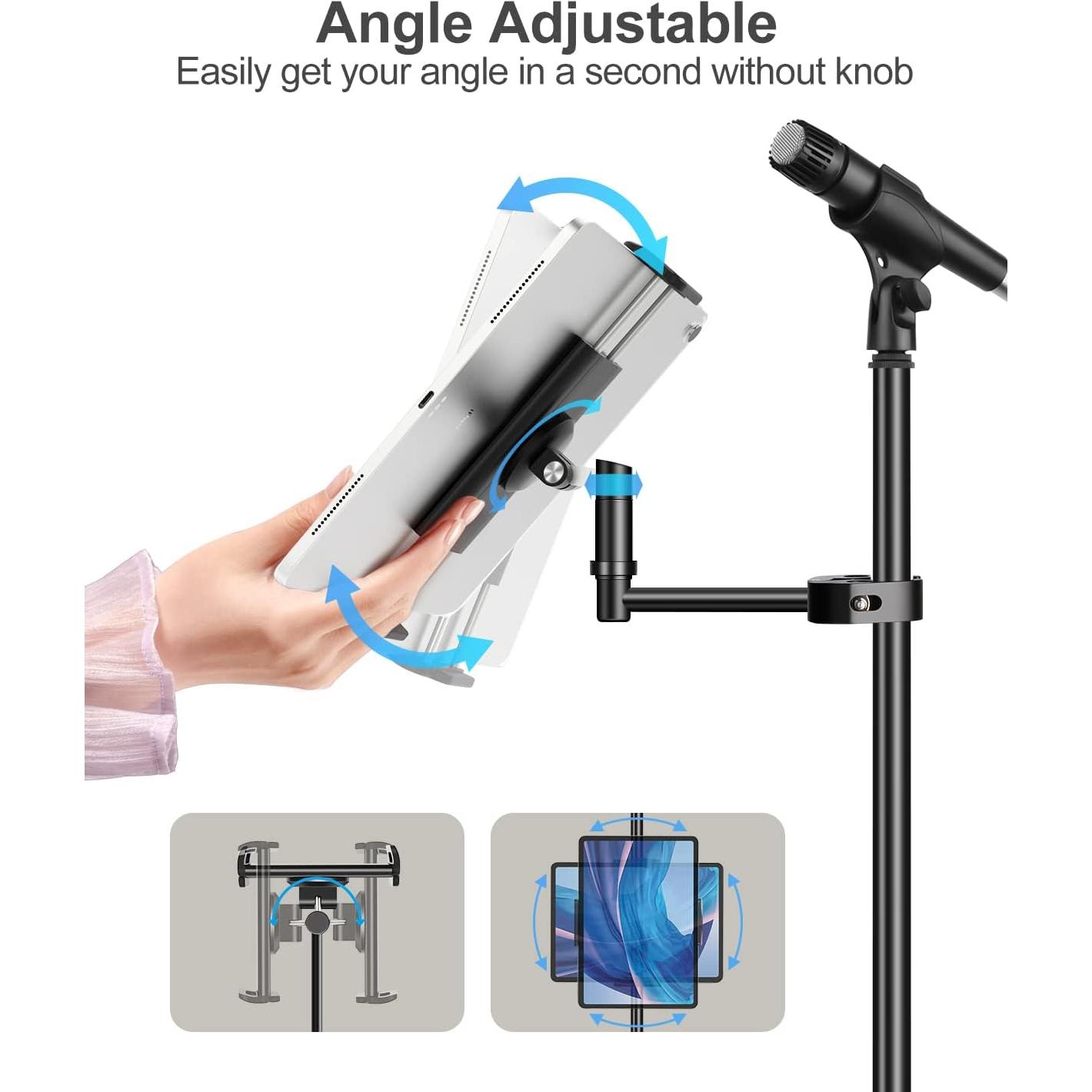 Soporte de Aluminio Elitehood para iPad y Micrófono 4.7-13"